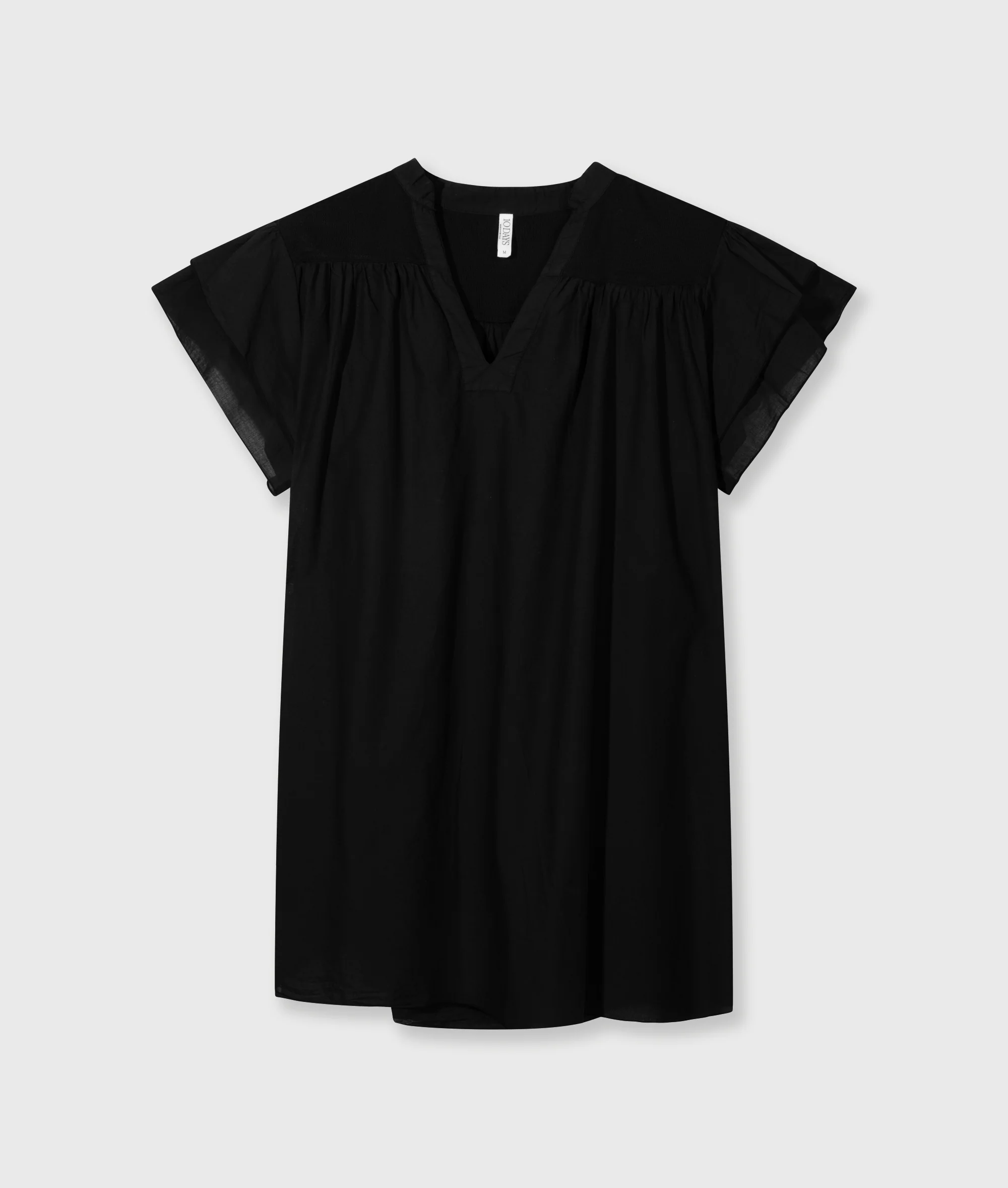 a-line ruffle dress | black - Image 5