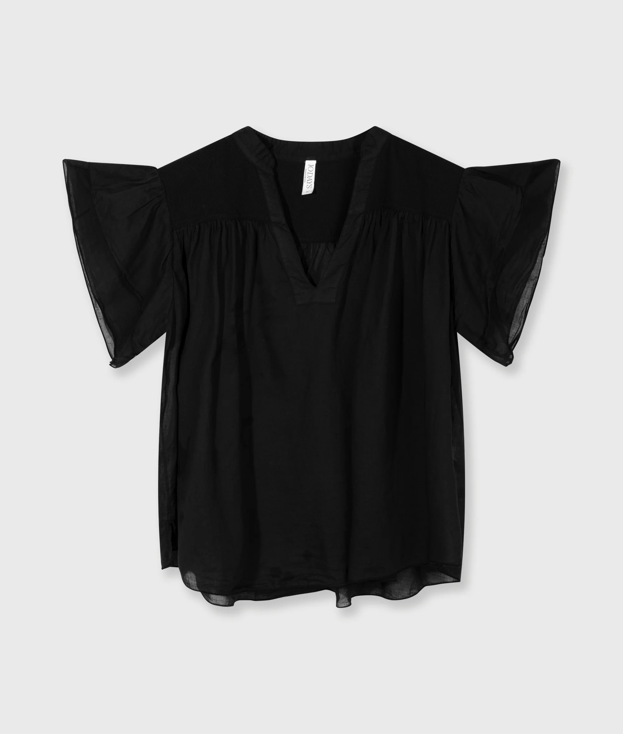 a-line ruffle top | black - Image 6