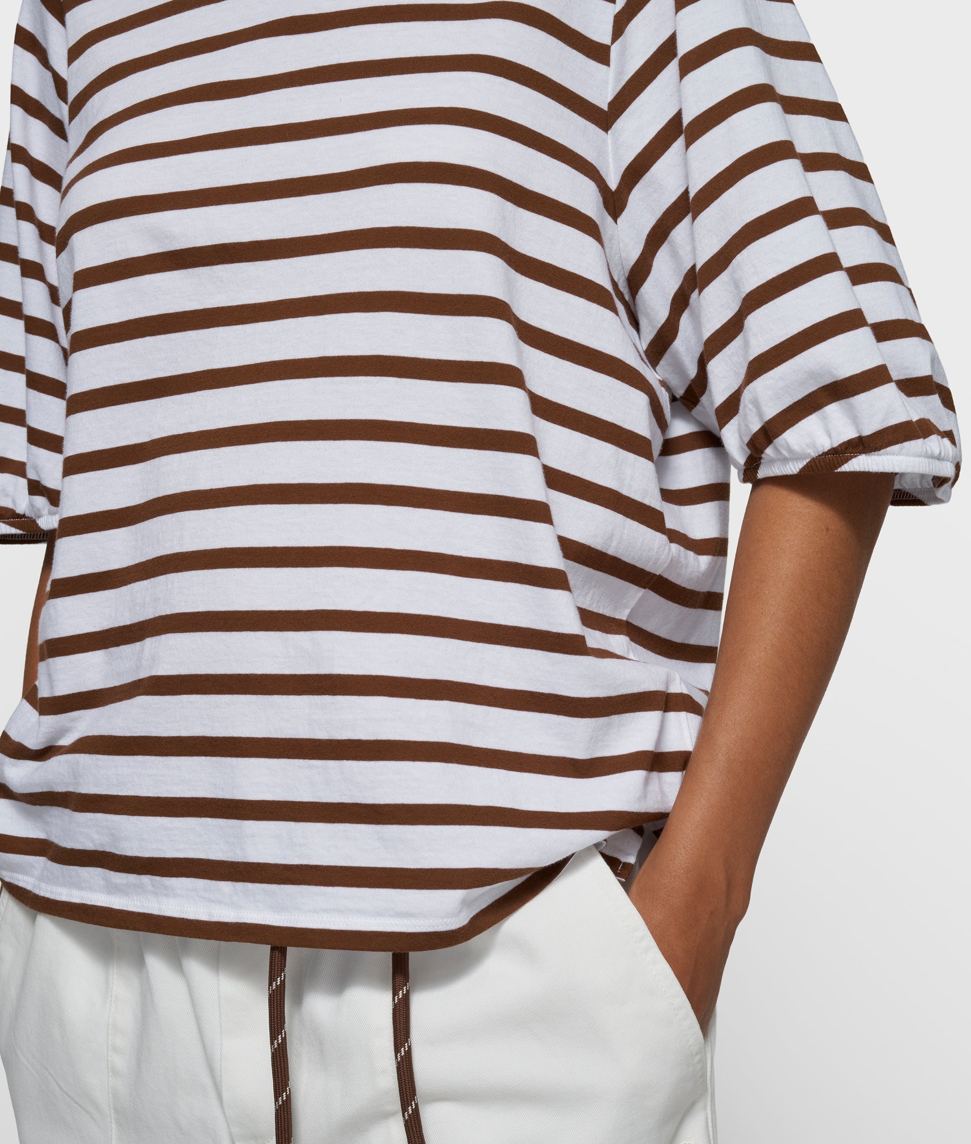 balloon tee stripes | white/dark truffle - Image 2