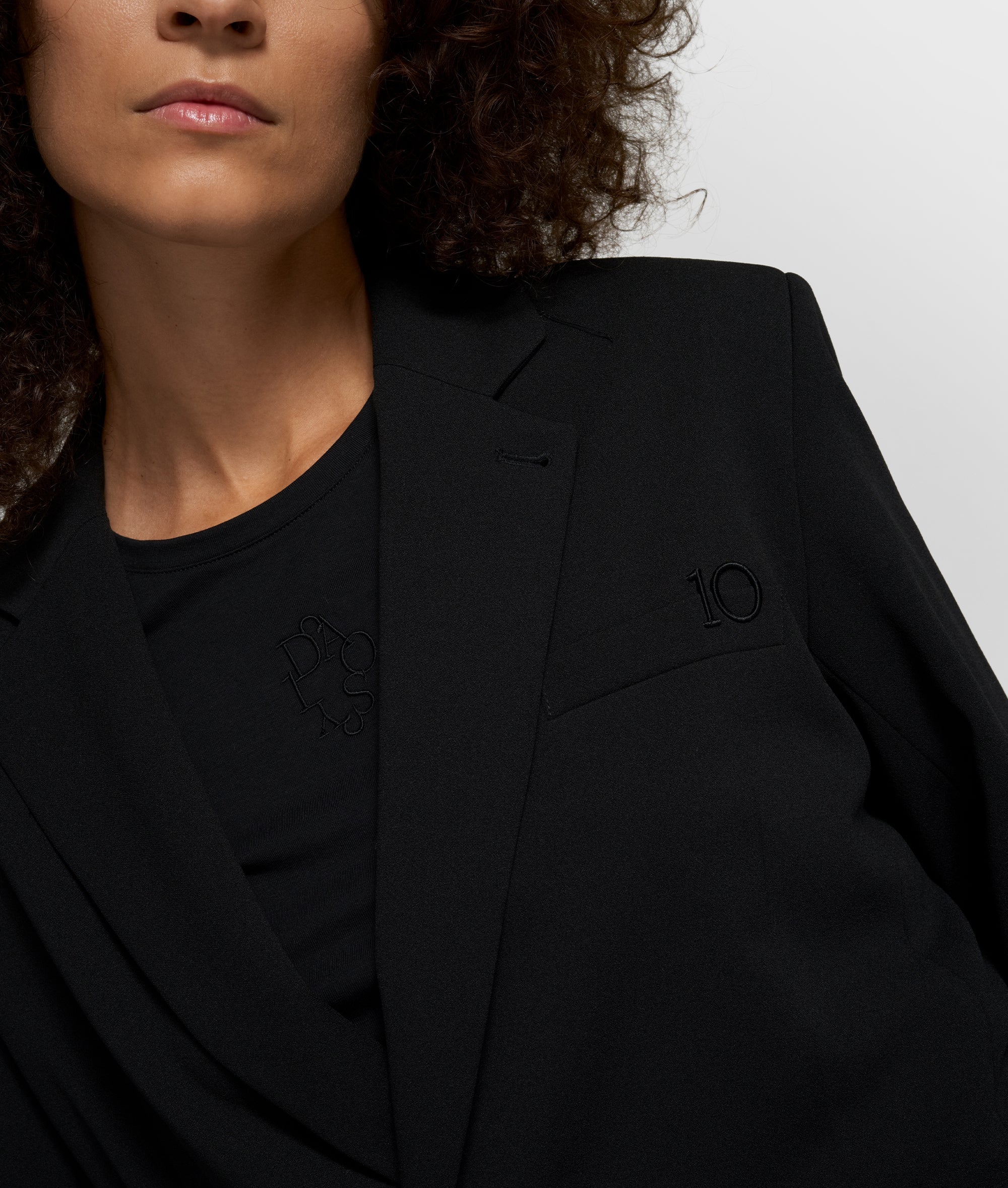 belted blazer crepe | black - Image 5