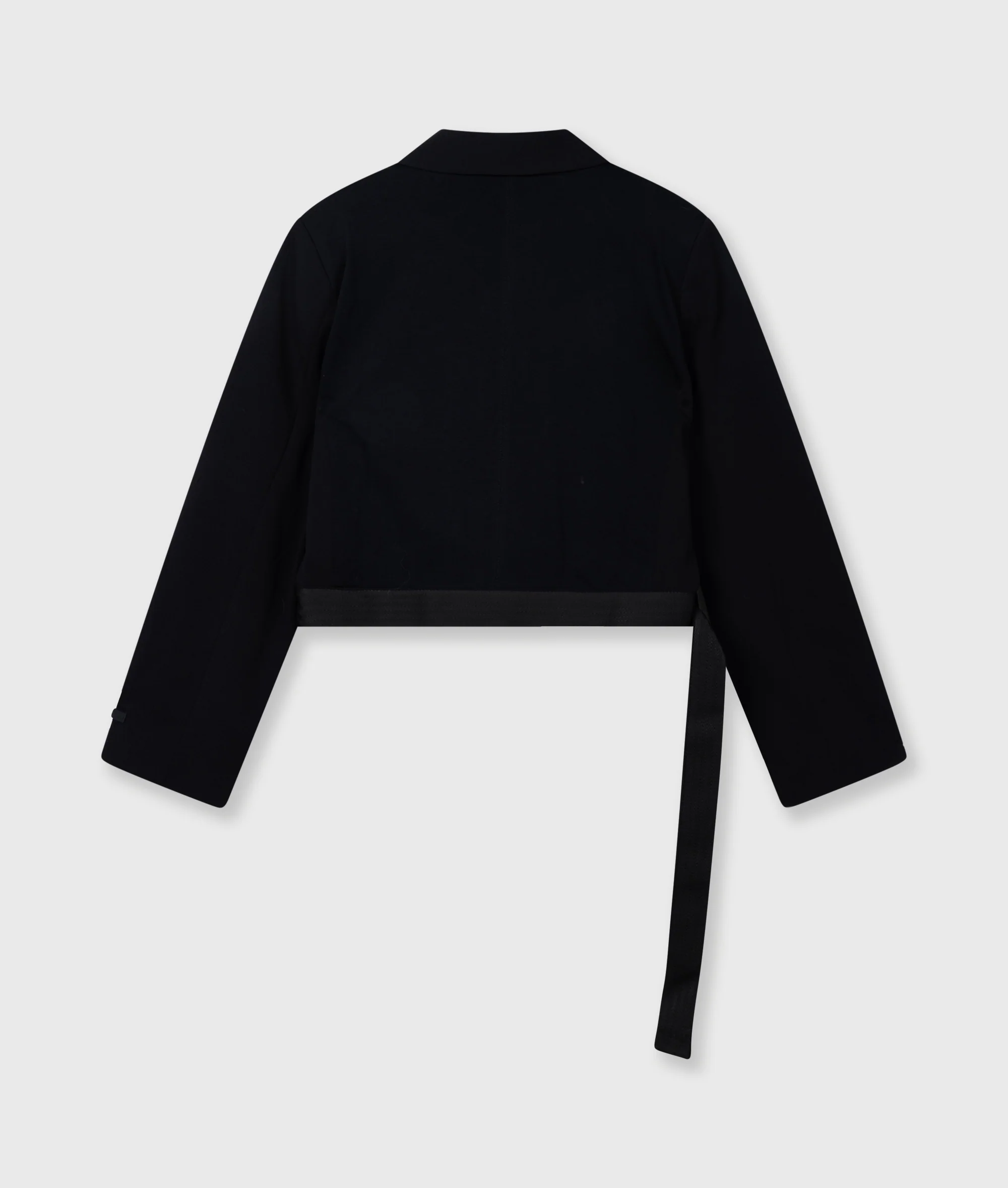 belted blazer crepe | black - Image 8