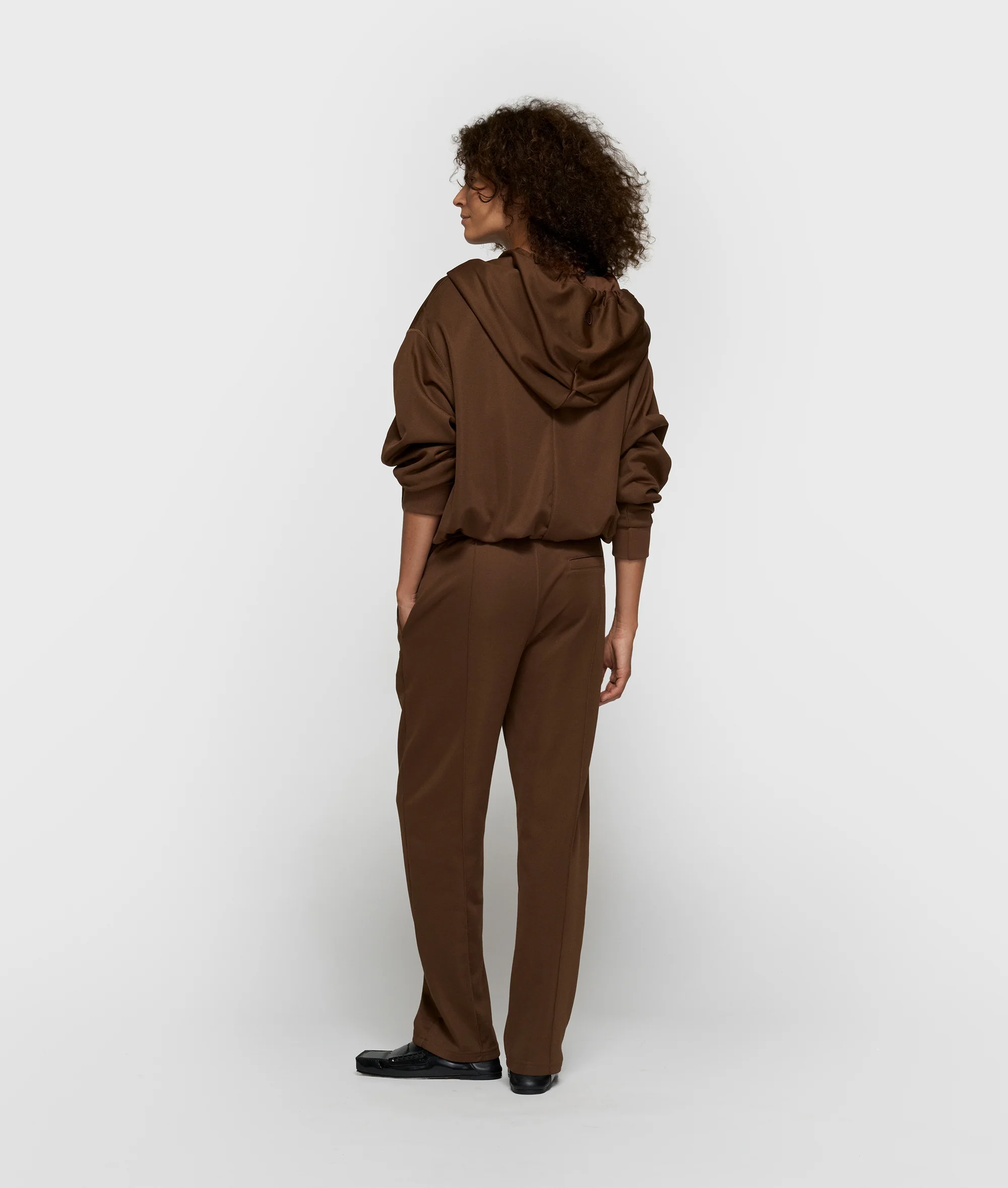 belted zip hoodie | dark truffle - Image 4