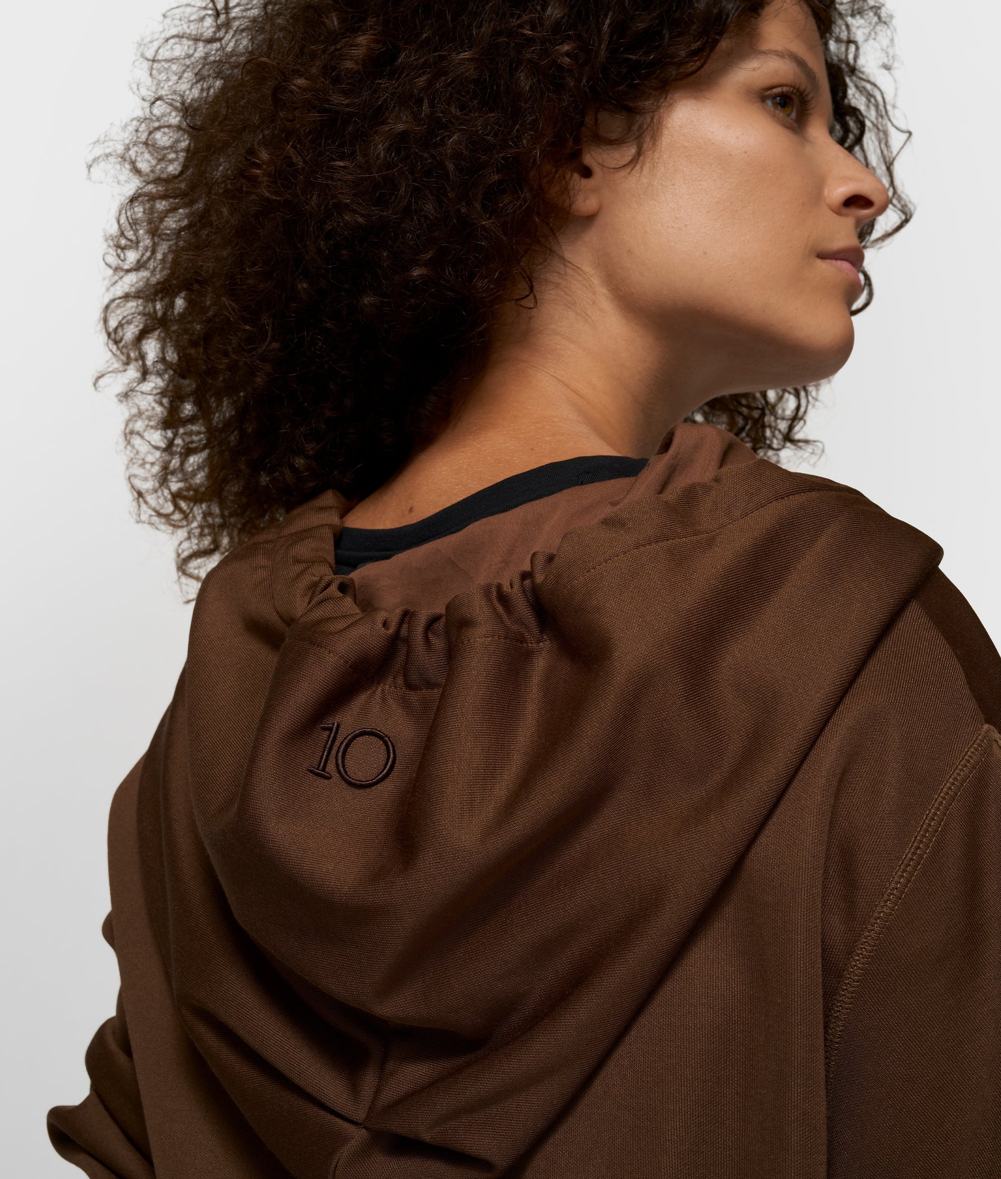 belted zip hoodie | dark truffle - Image 5