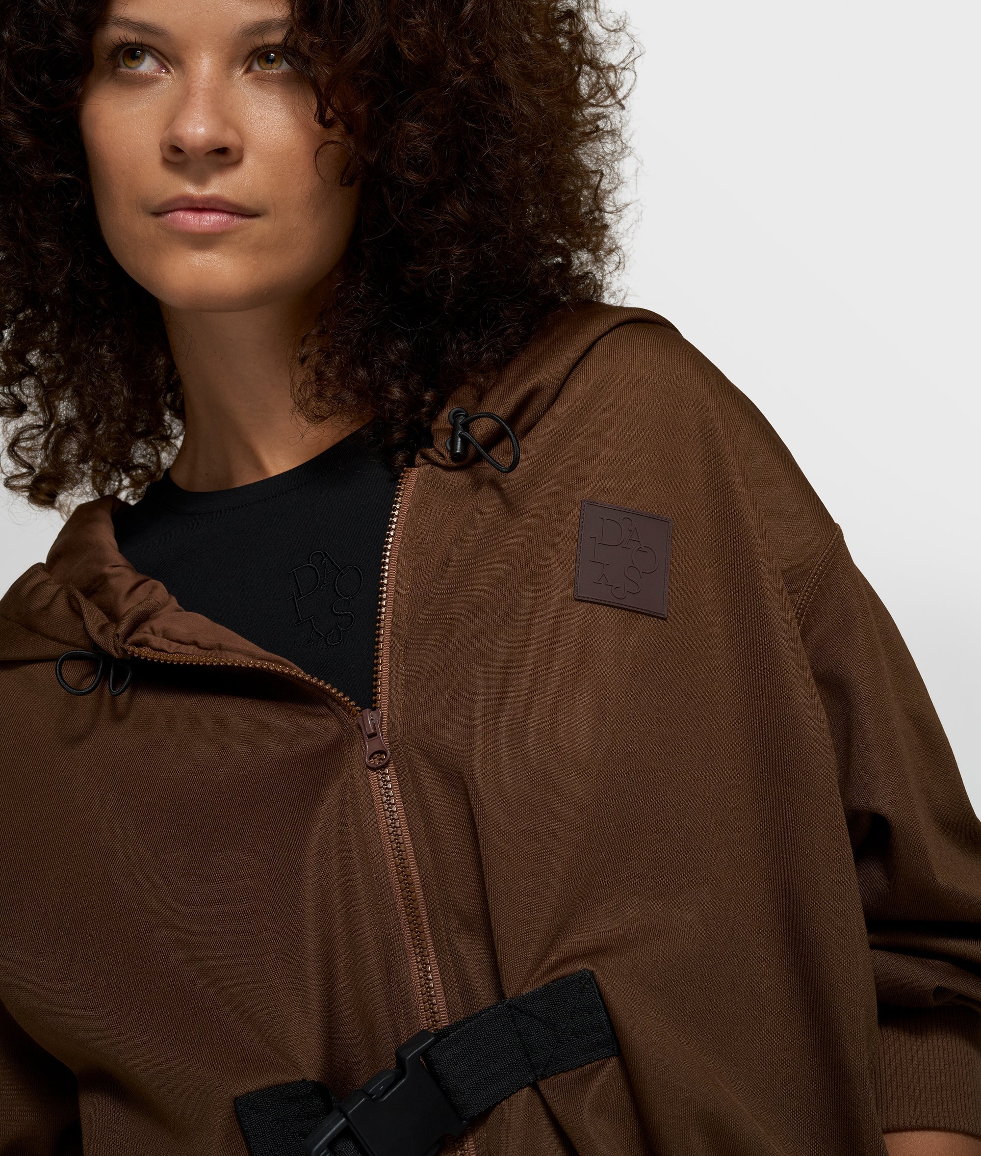 belted zip hoodie | dark truffle - Image 6