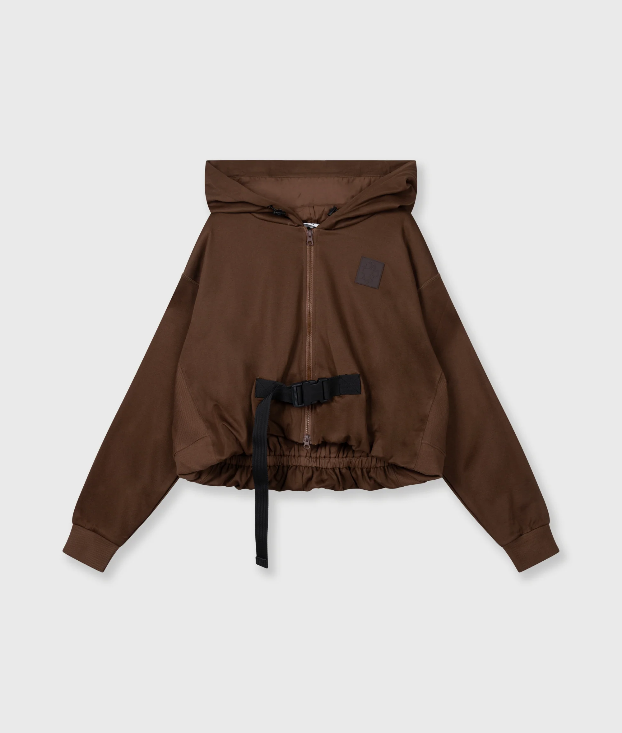 belted zip hoodie | dark truffle - Image 7