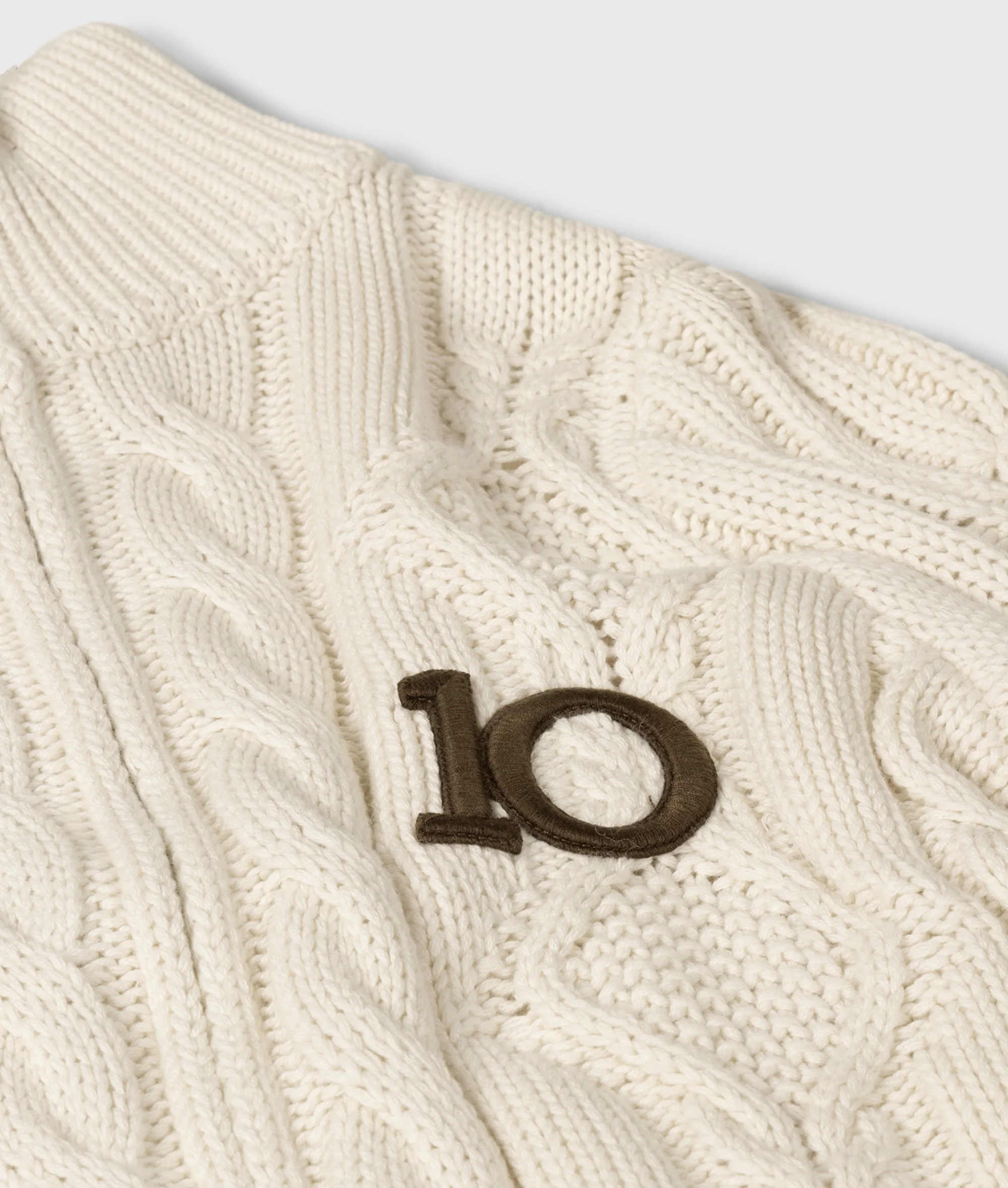 cable knit zip | pearl - Image 7