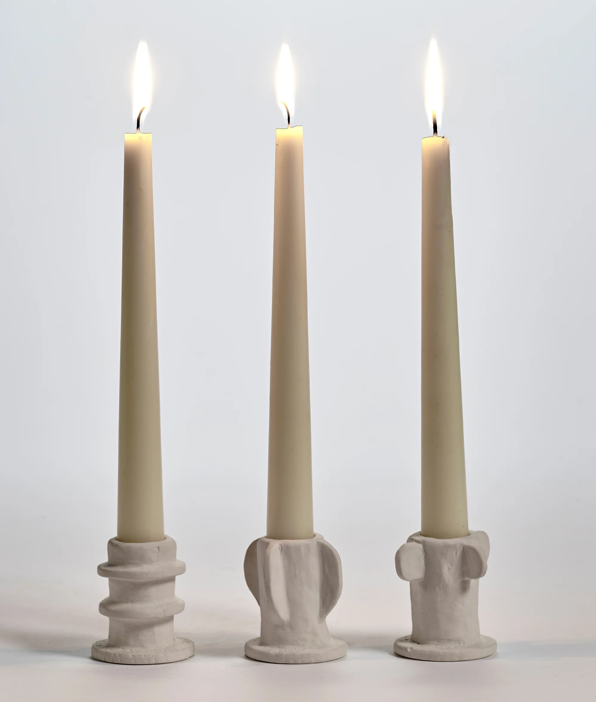 Candle holder 02 set 3 Molly 6CM | soft beige - Image 2
