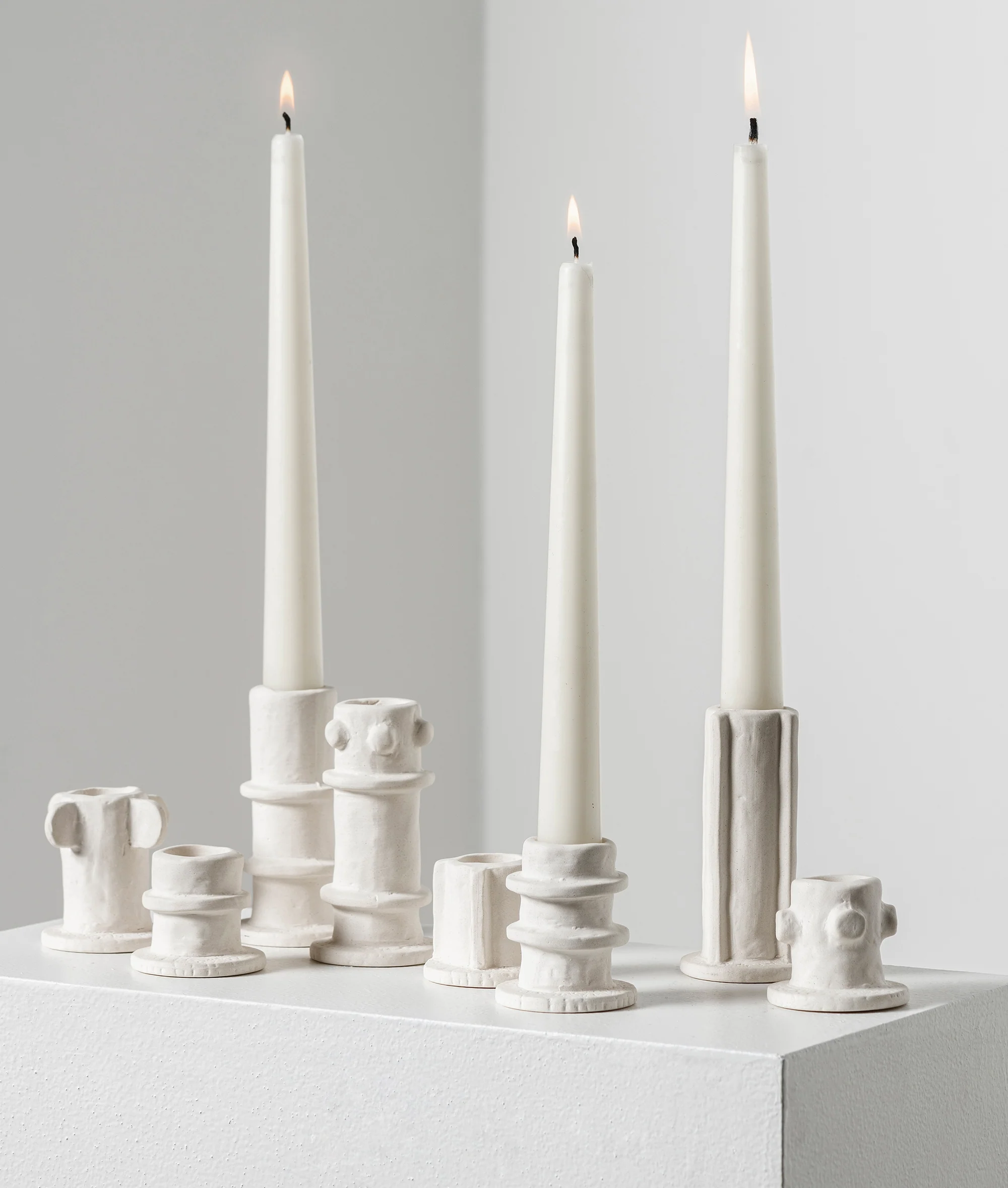 Candle holder 02 set 3 Molly 6CM | soft beige - Image 4