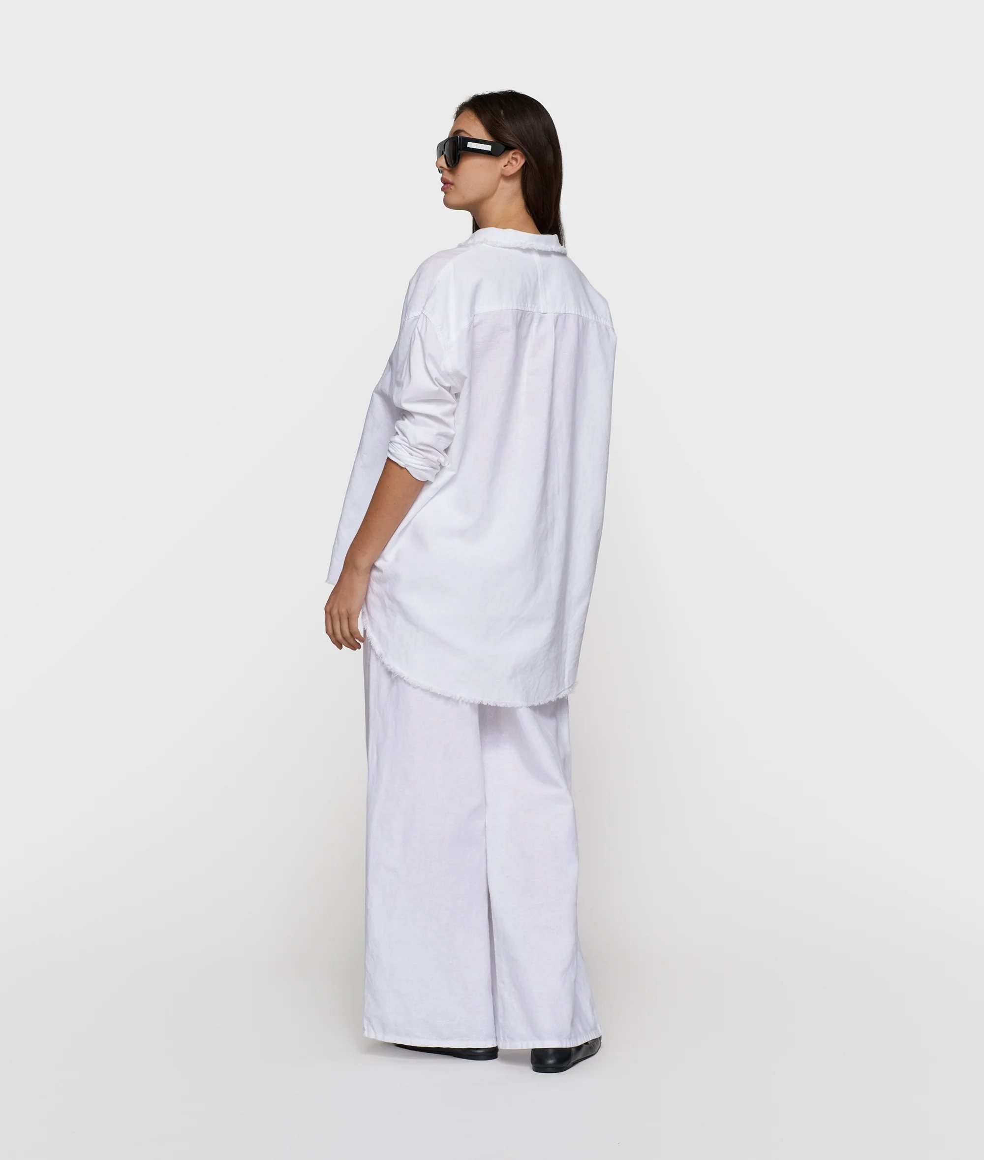 cotton linen blouse | white - Image 4