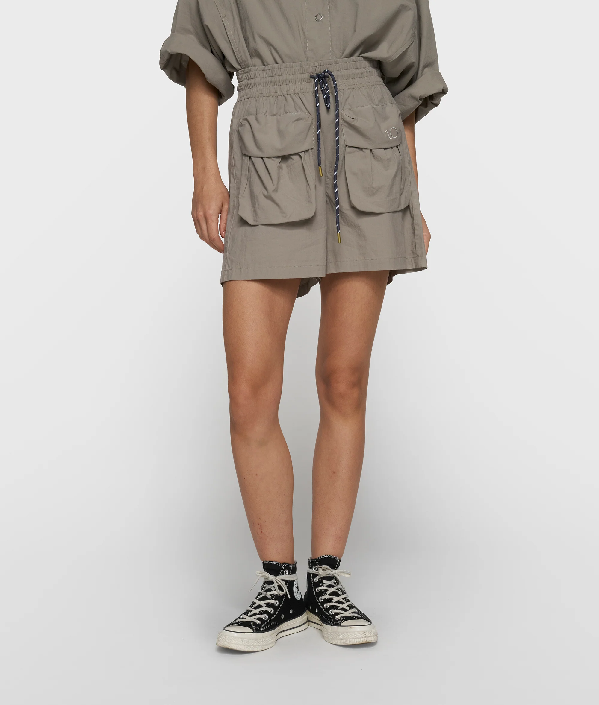 crinkle utility shorts | fog - Image 4