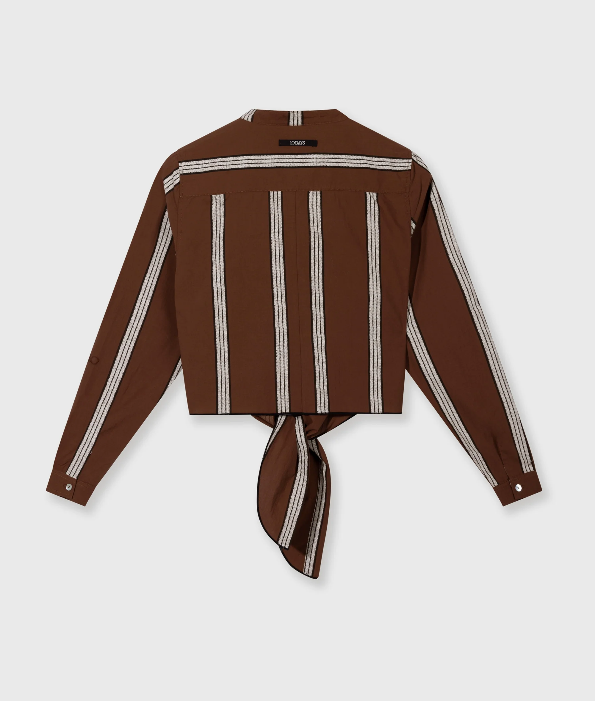 cropped knot blouse | deep brown - Image 6