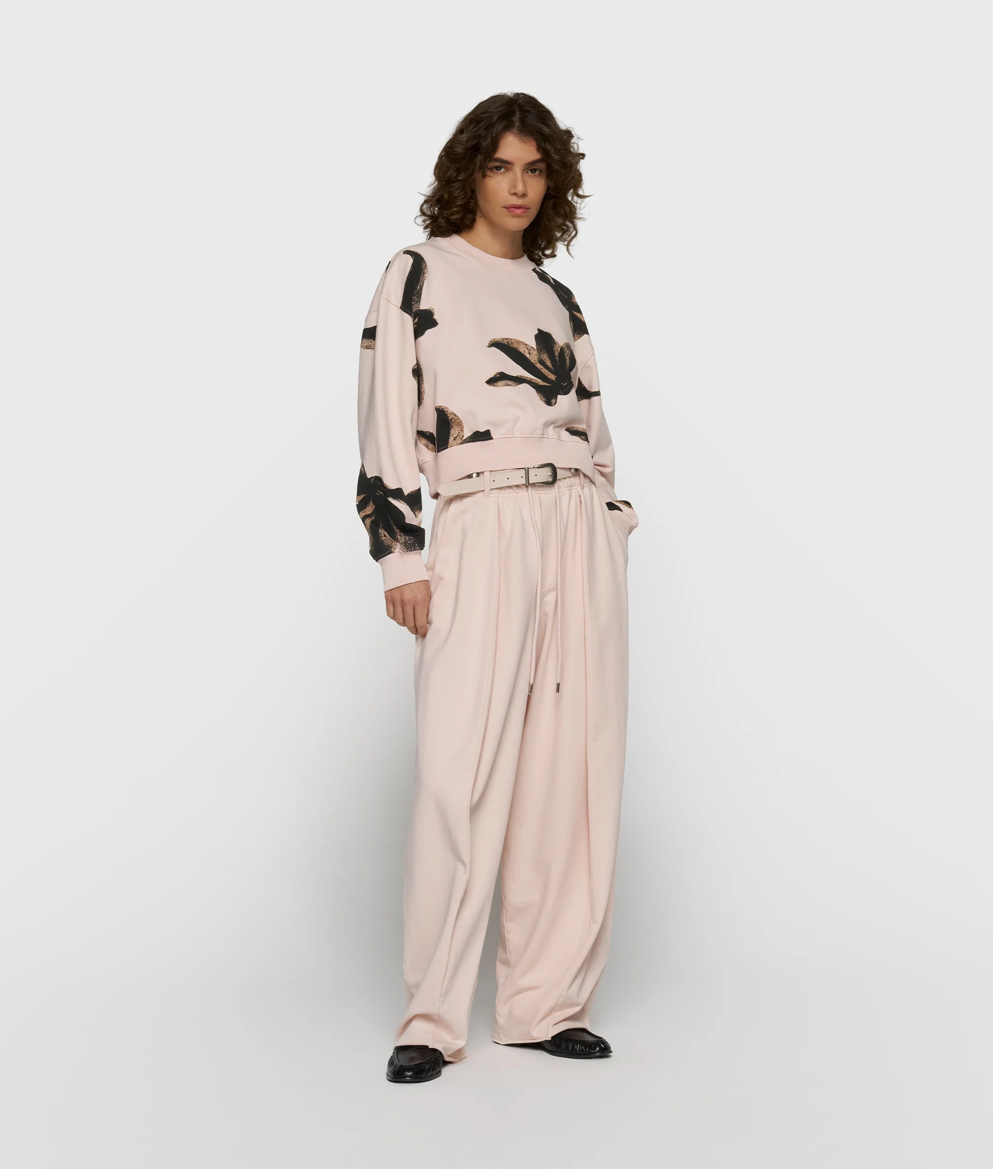 cropped sweater flower | powder - Image 3