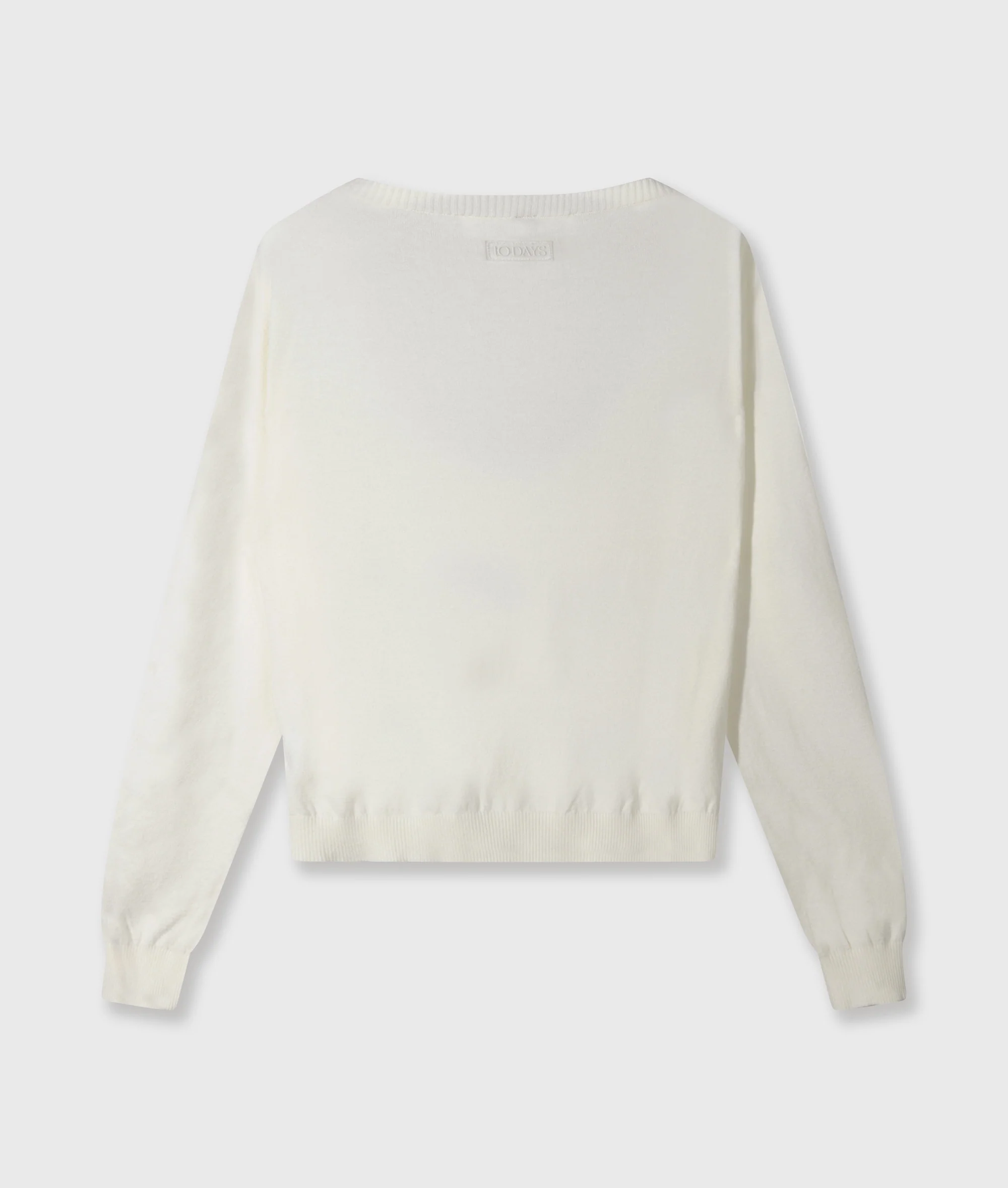 deep neck knit sweater | ecru - Image 7