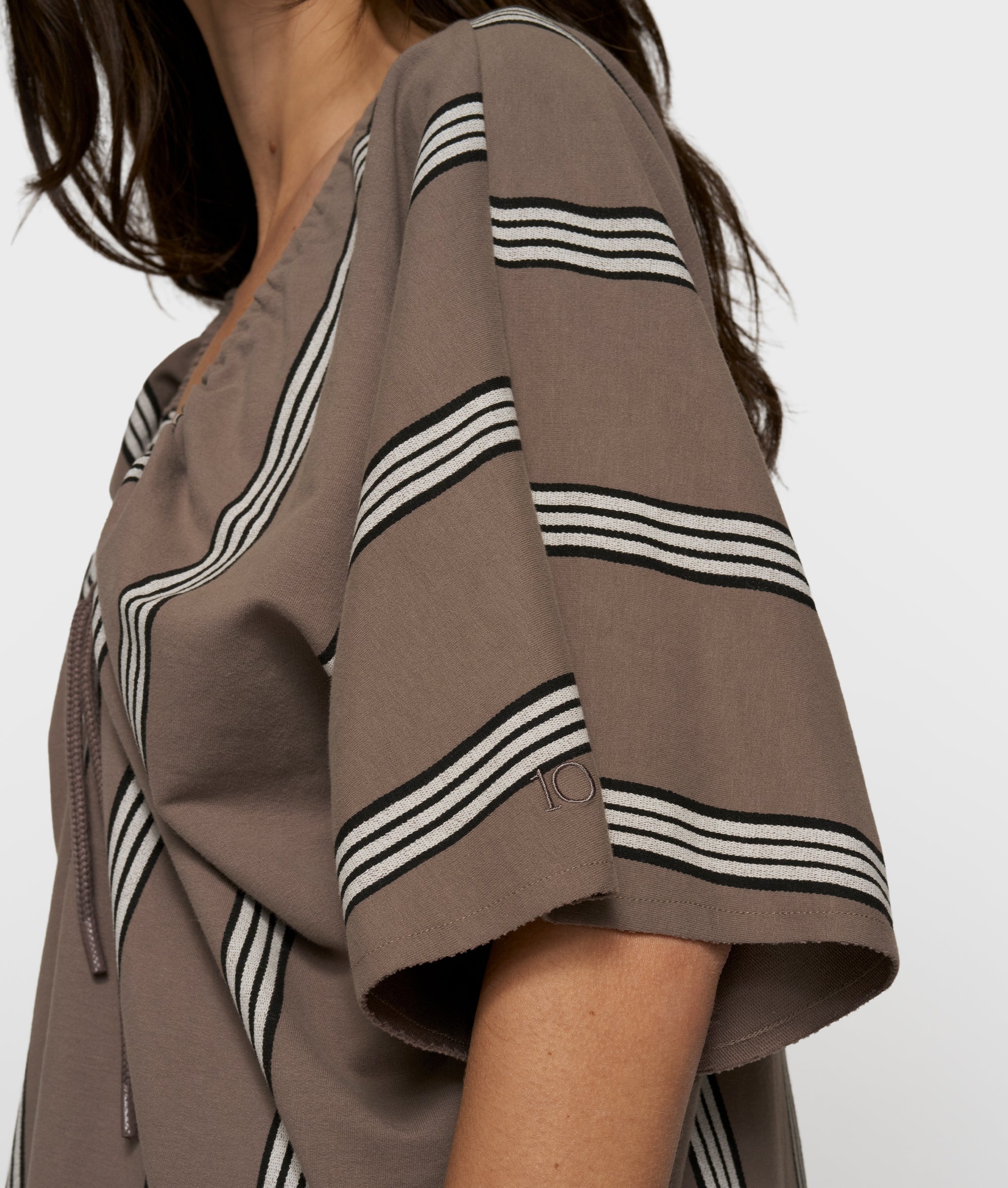 fleece tunic stripes | moonrock - Image 4