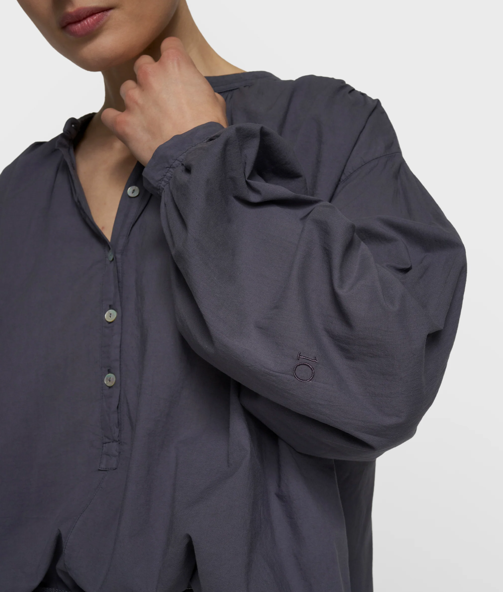 flowy blouse | steel blue - Image 2