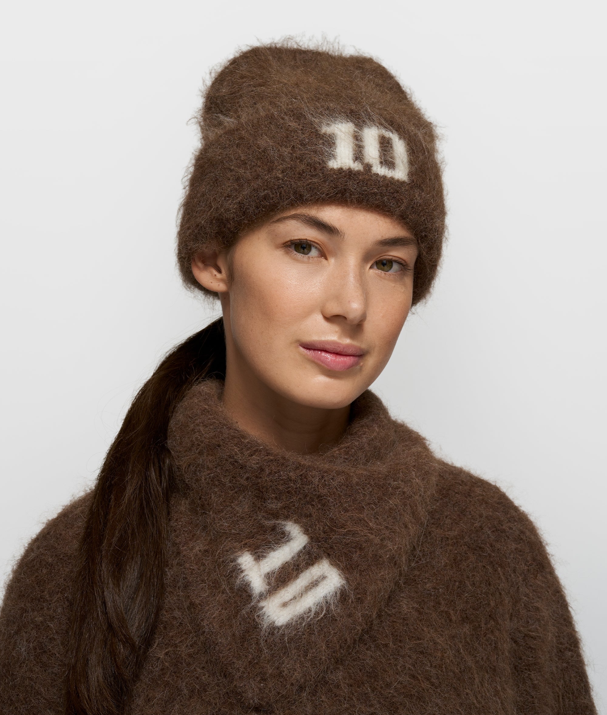 hairy knit beanie | dark truffle - Image 2