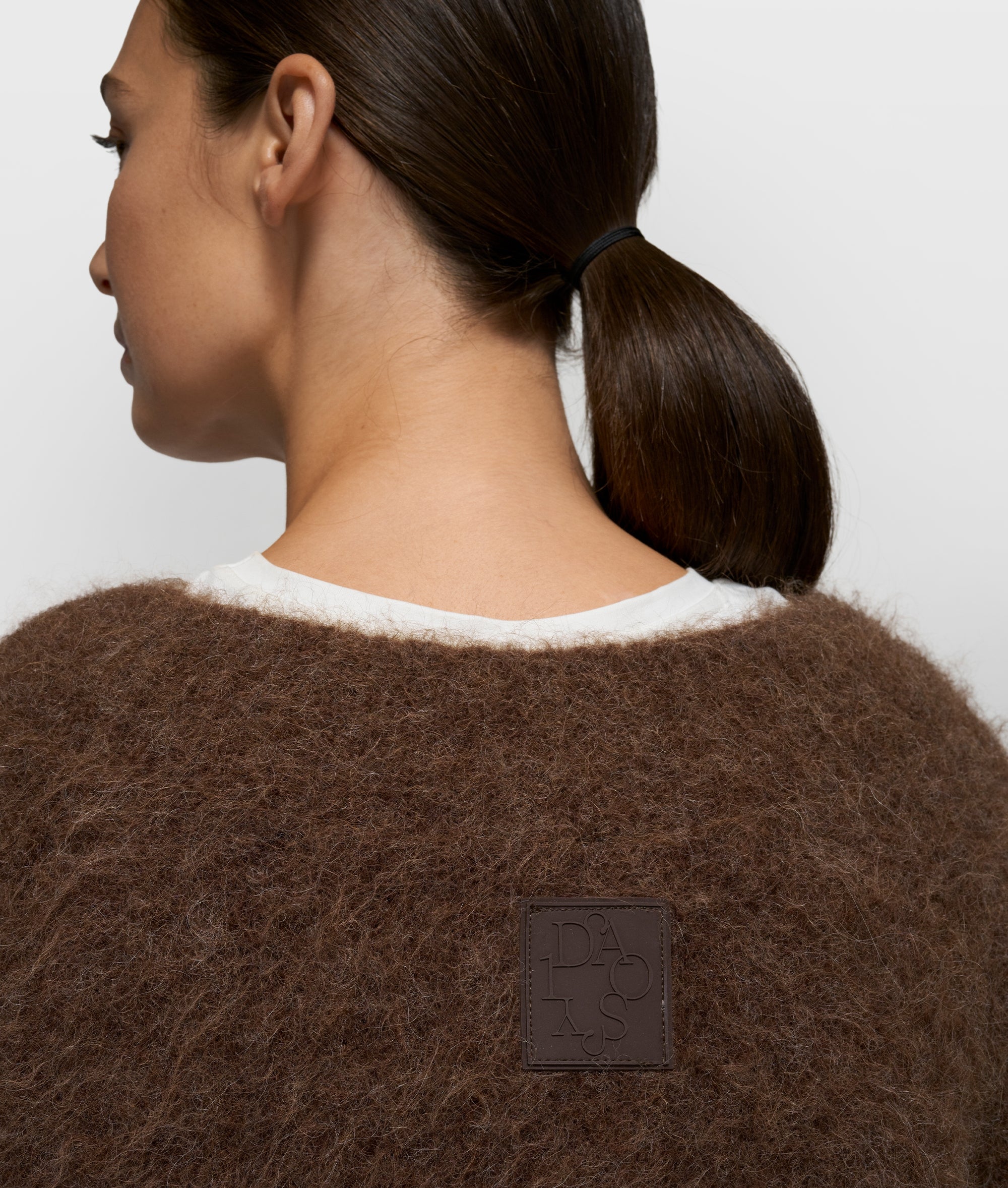 hairy knit sweater pleats | dark truffle - Image 5