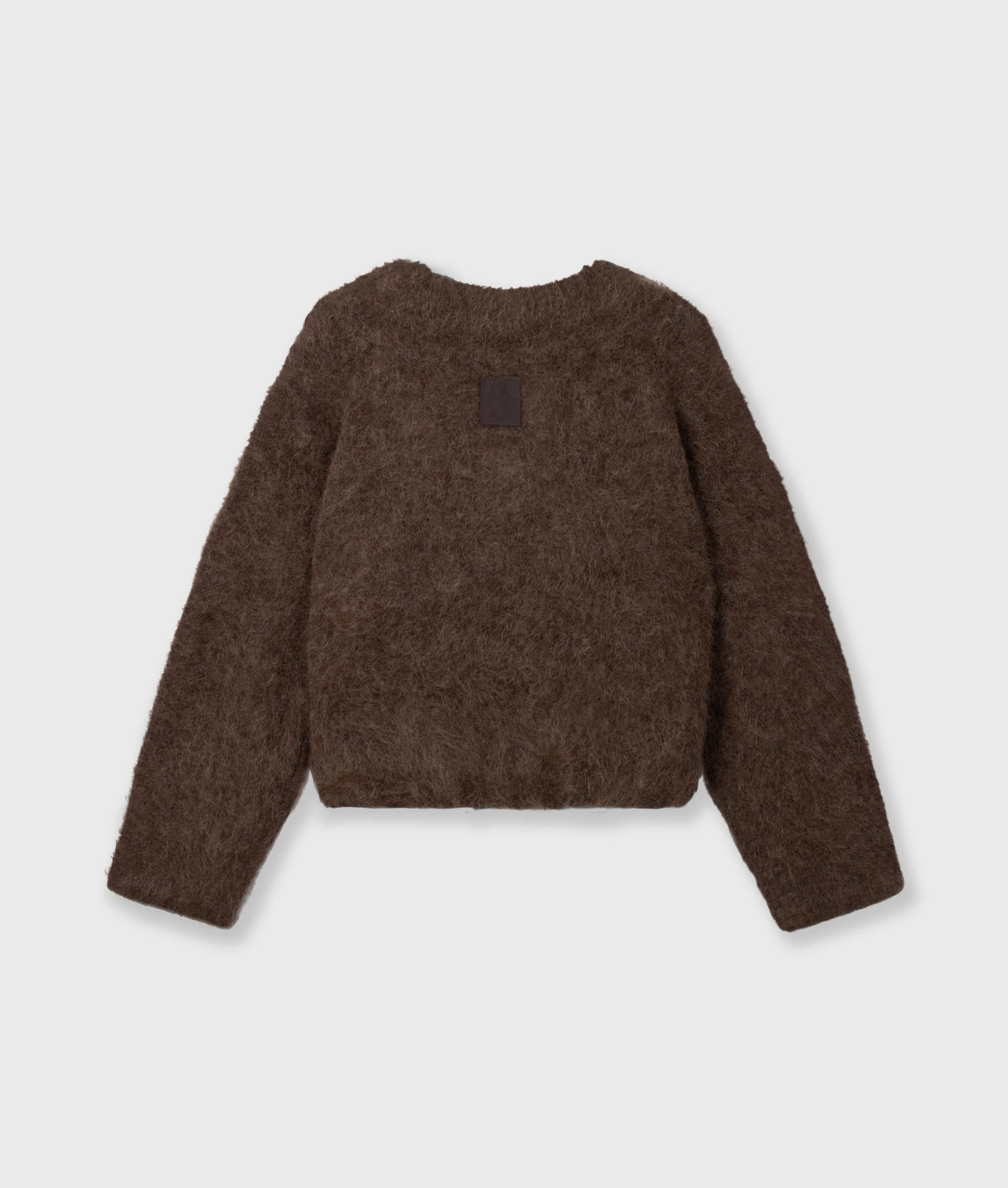 hairy knit sweater pleats | dark truffle - Image 7
