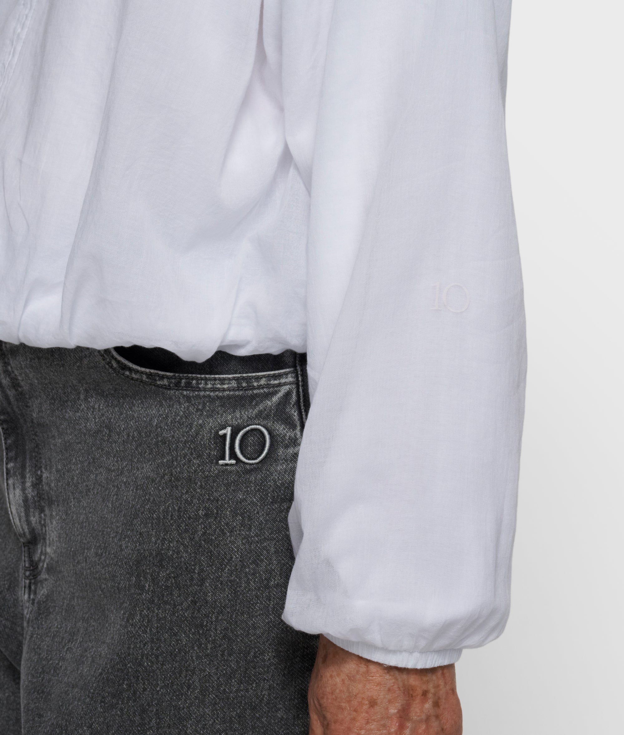 half zip balloon top | white - Image 5