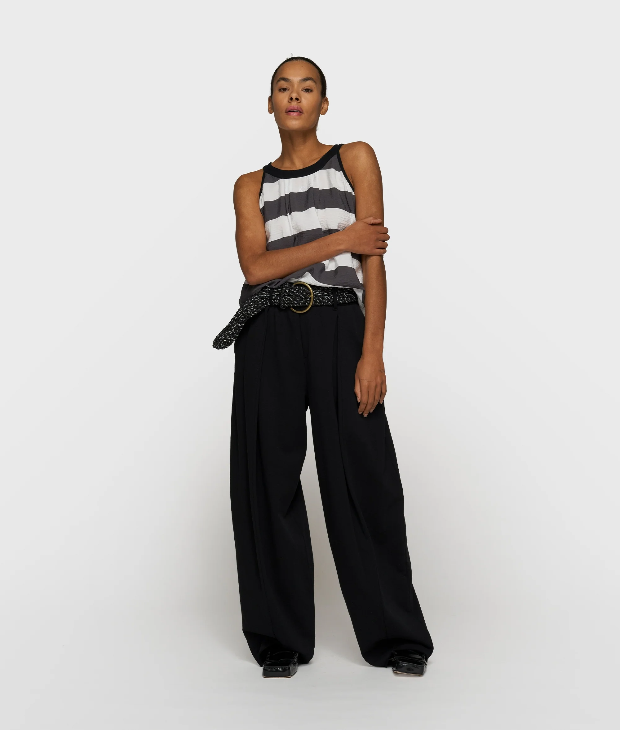 halter top stripes | white/brownish grey - Image 3