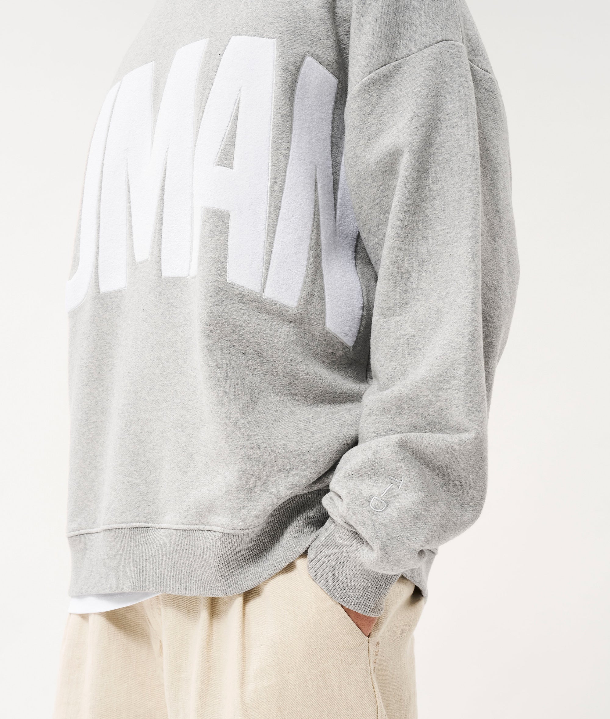 Human fleece sweater | light grey melee - Image 4