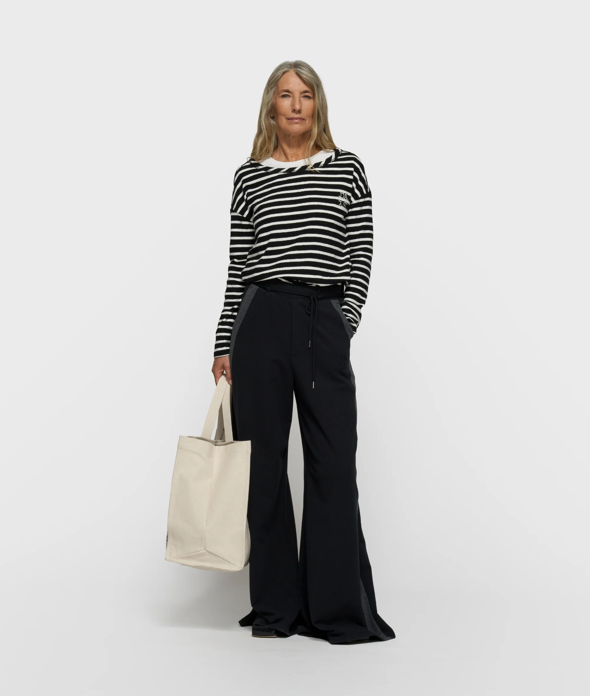 long sleeve tee stripes | black/ecru - Image 3