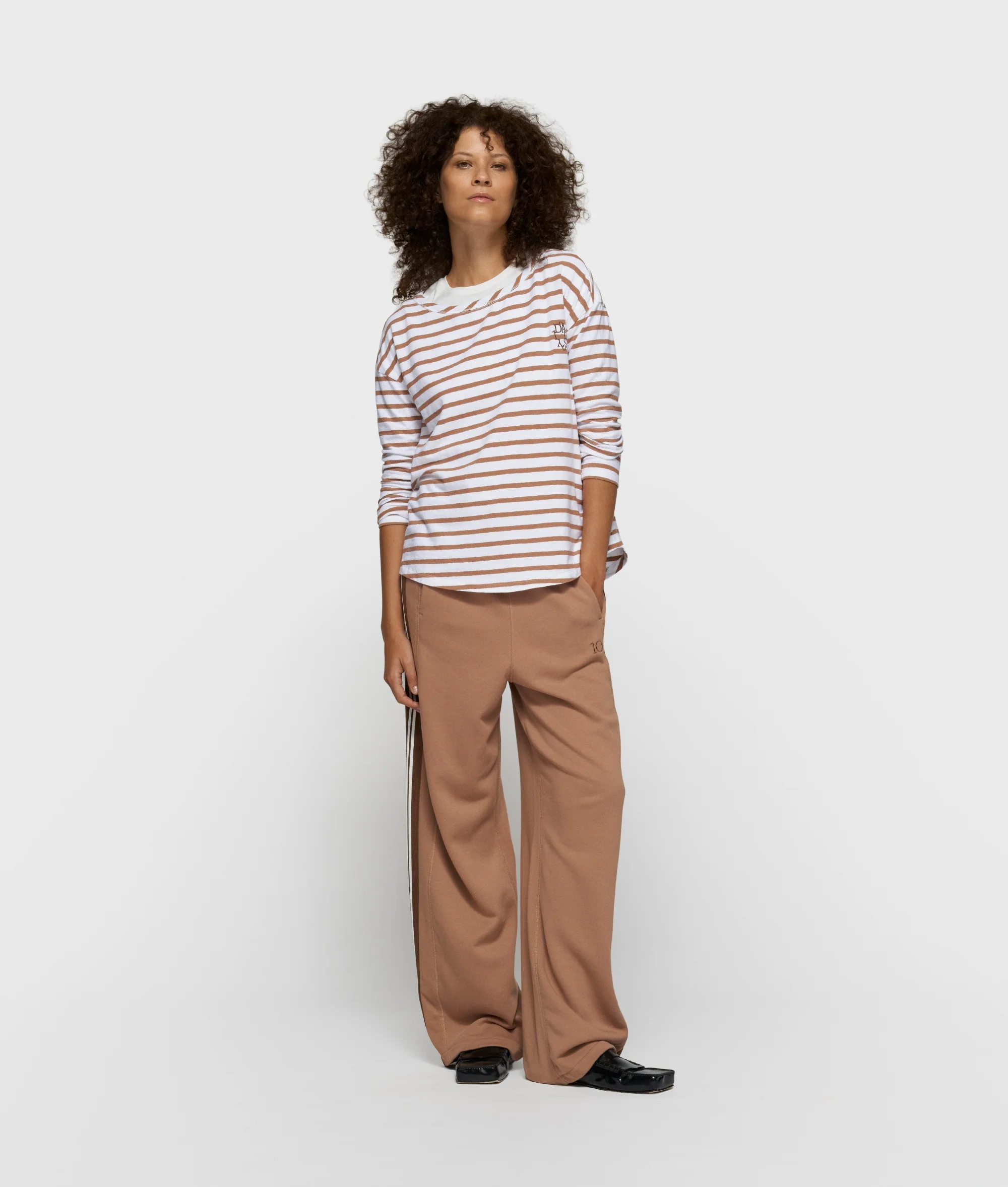 long sleeve tee stripes | white/fudge - Image 3