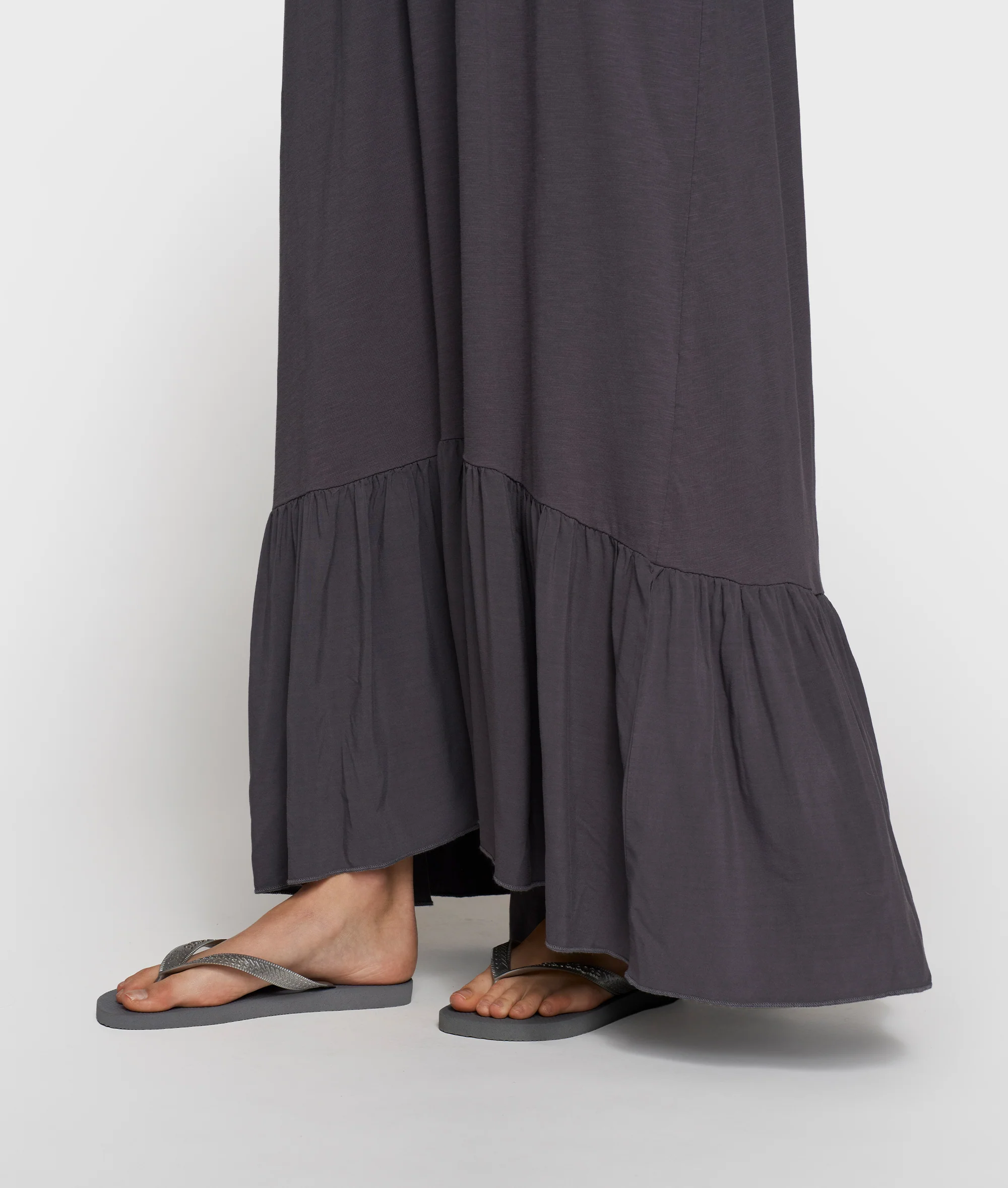 maxi dress slub jersey | steel blue - Image 4