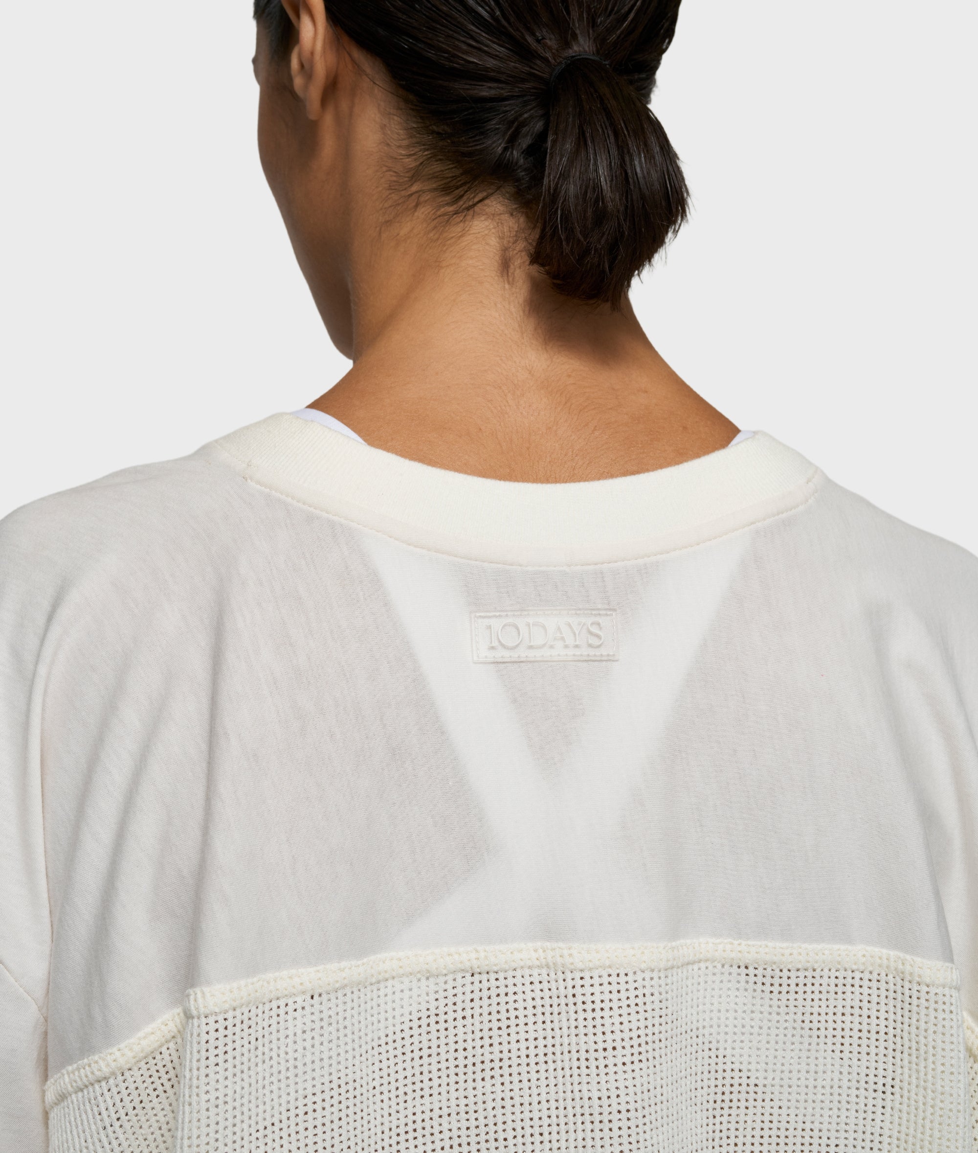 mesh baseball tee | ecru - Image 5