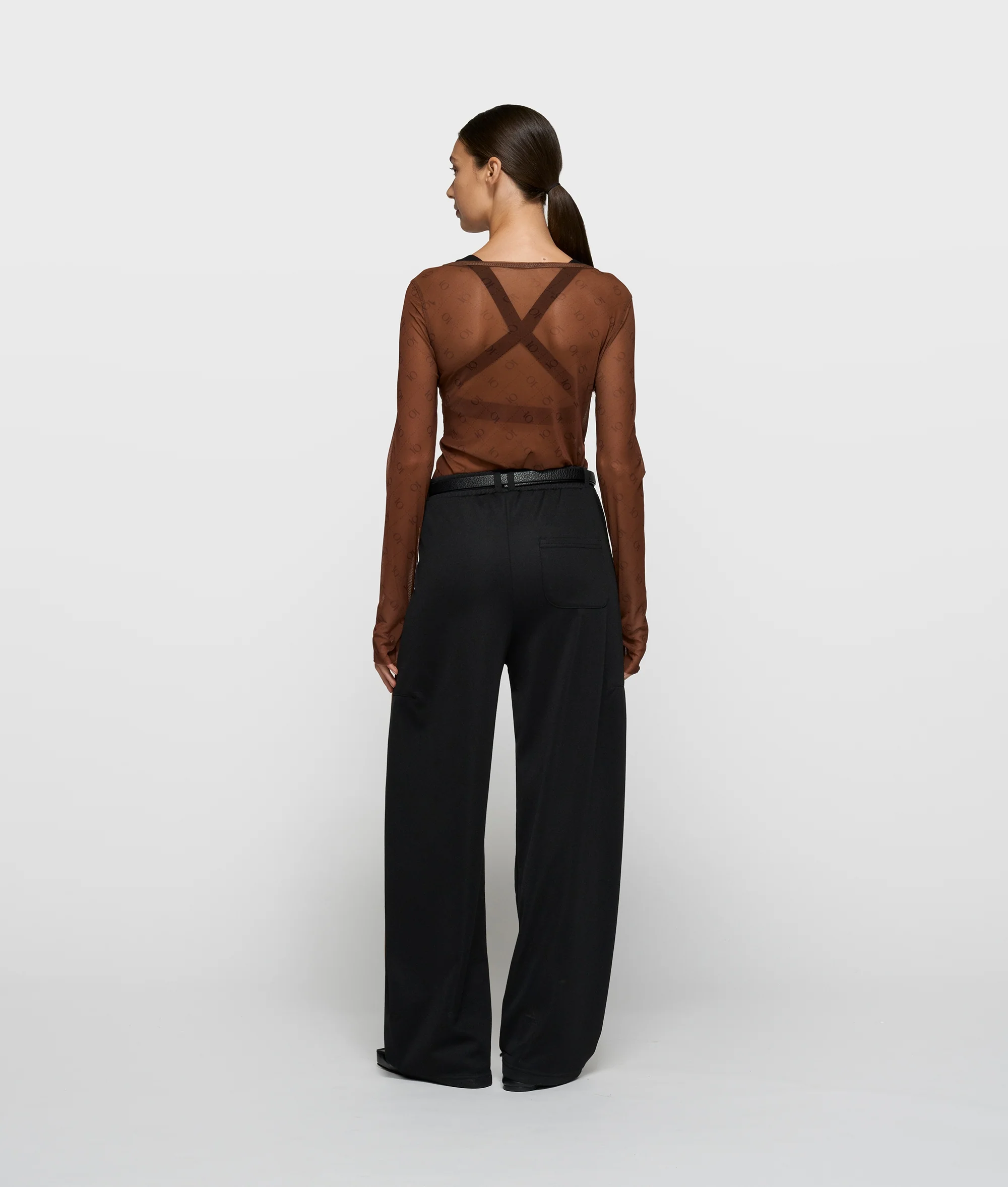 mesh long sleeve monogram | dark truffle - Image 4