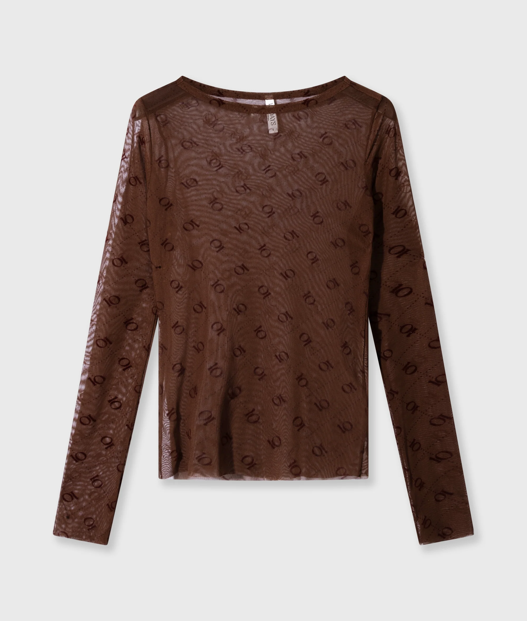 mesh long sleeve monogram | dark truffle - Image 5