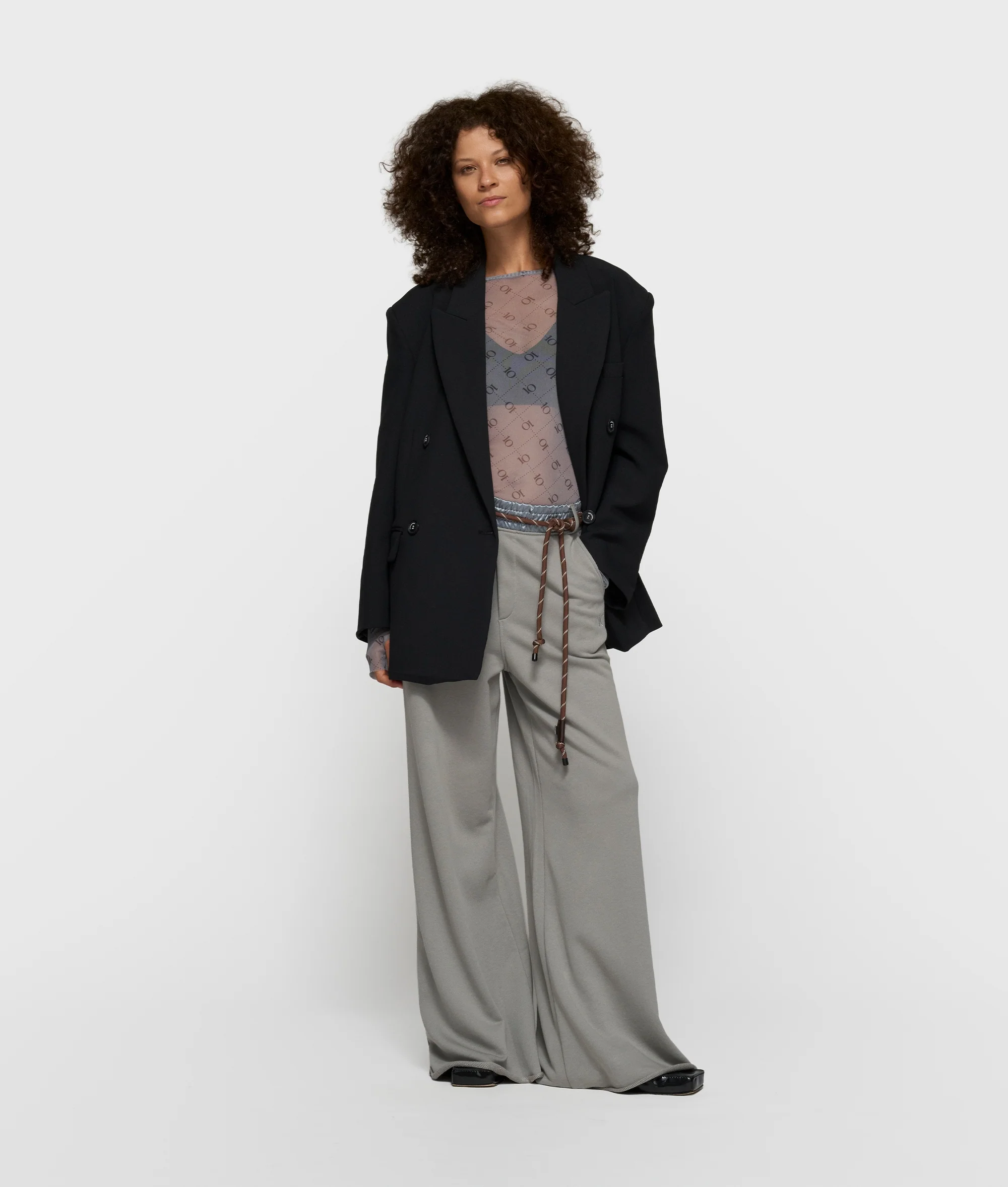 mesh long sleeve monogram | light graphite - Image 3
