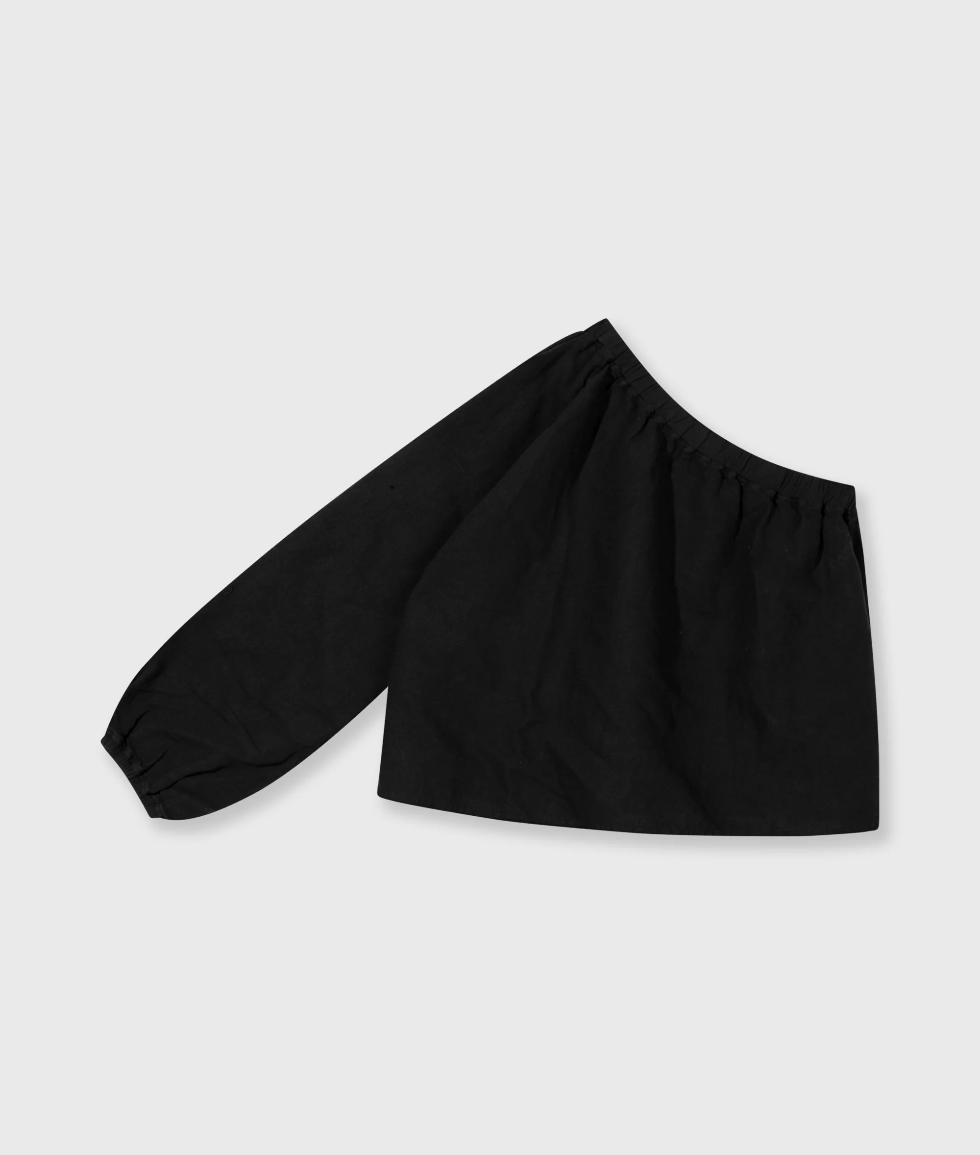 one shoulder top linen | black - Image 5