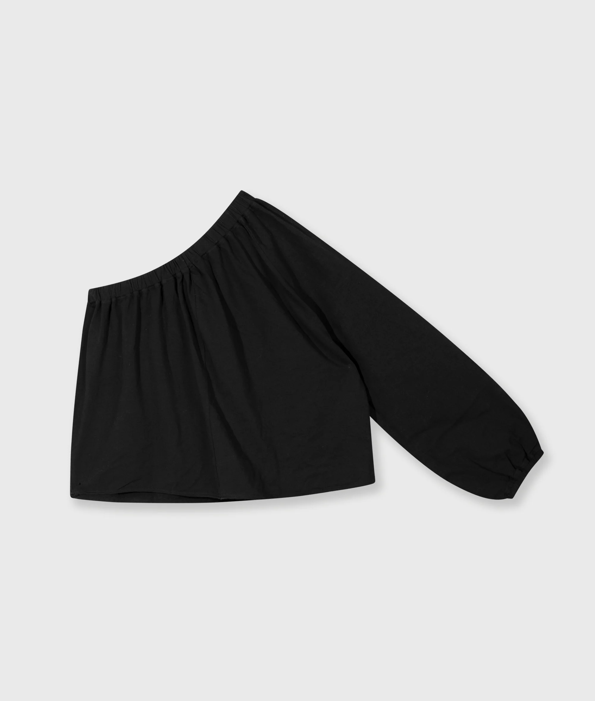 one shoulder top linen | black - Image 6