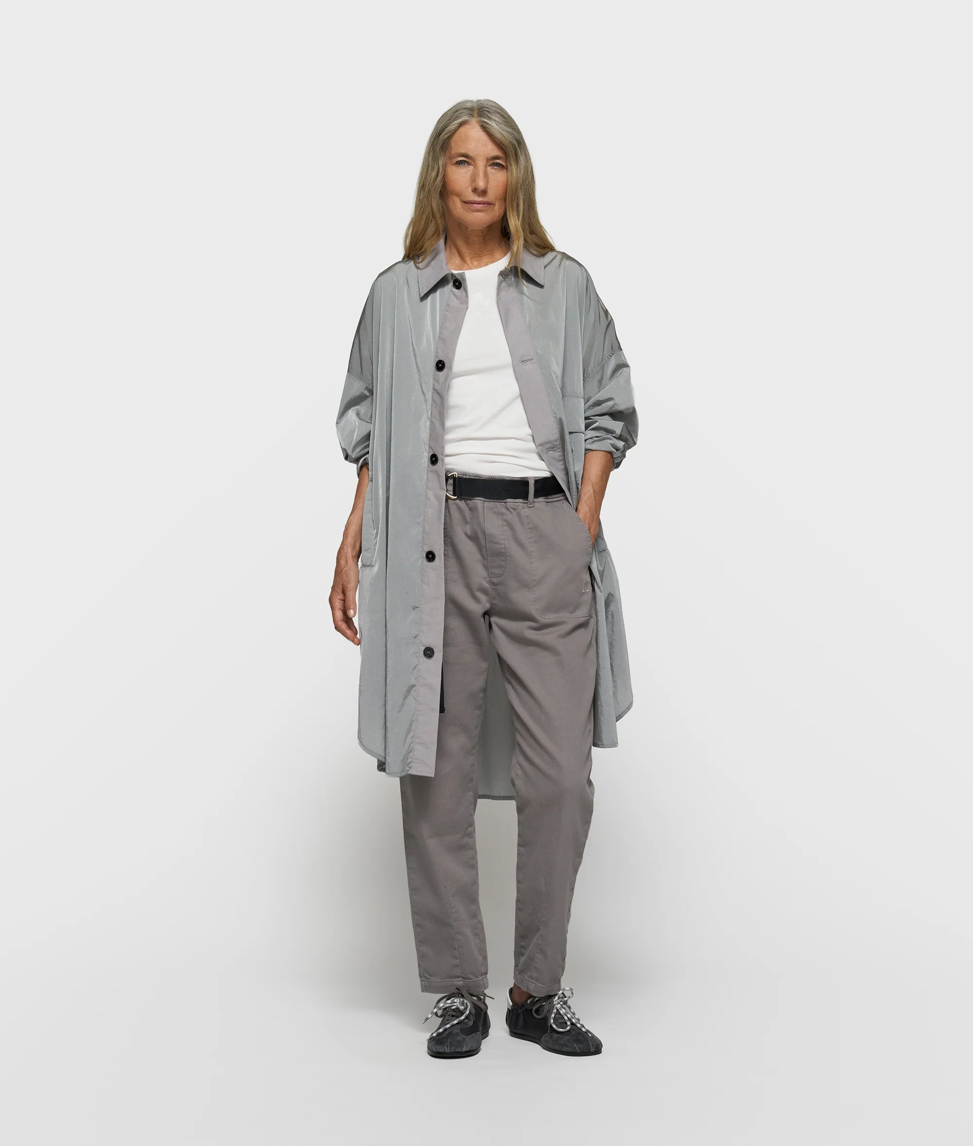 oversized shirt jacket | light graphite - Image 3