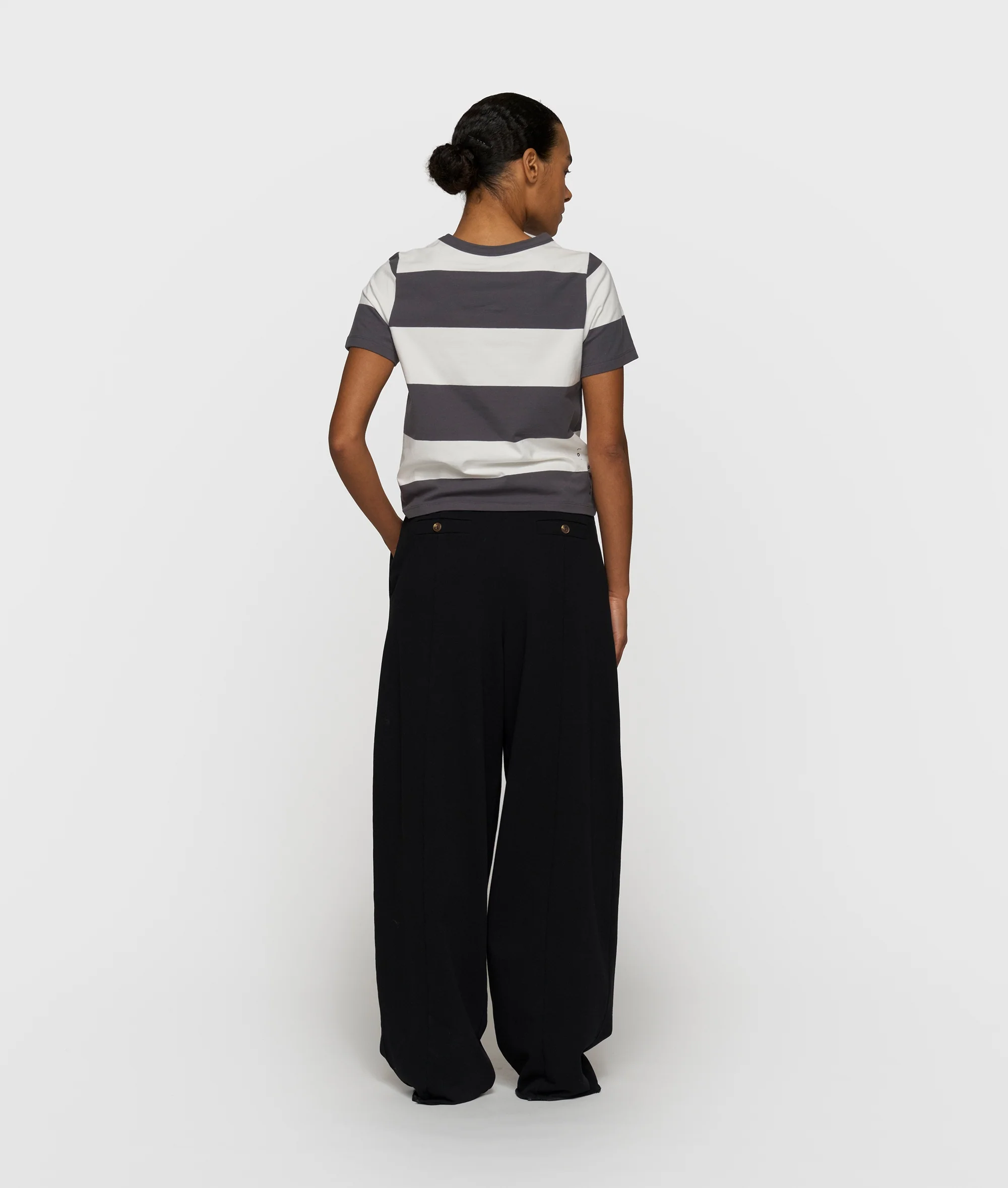petite tee stripes | white/brownish grey - Image 4