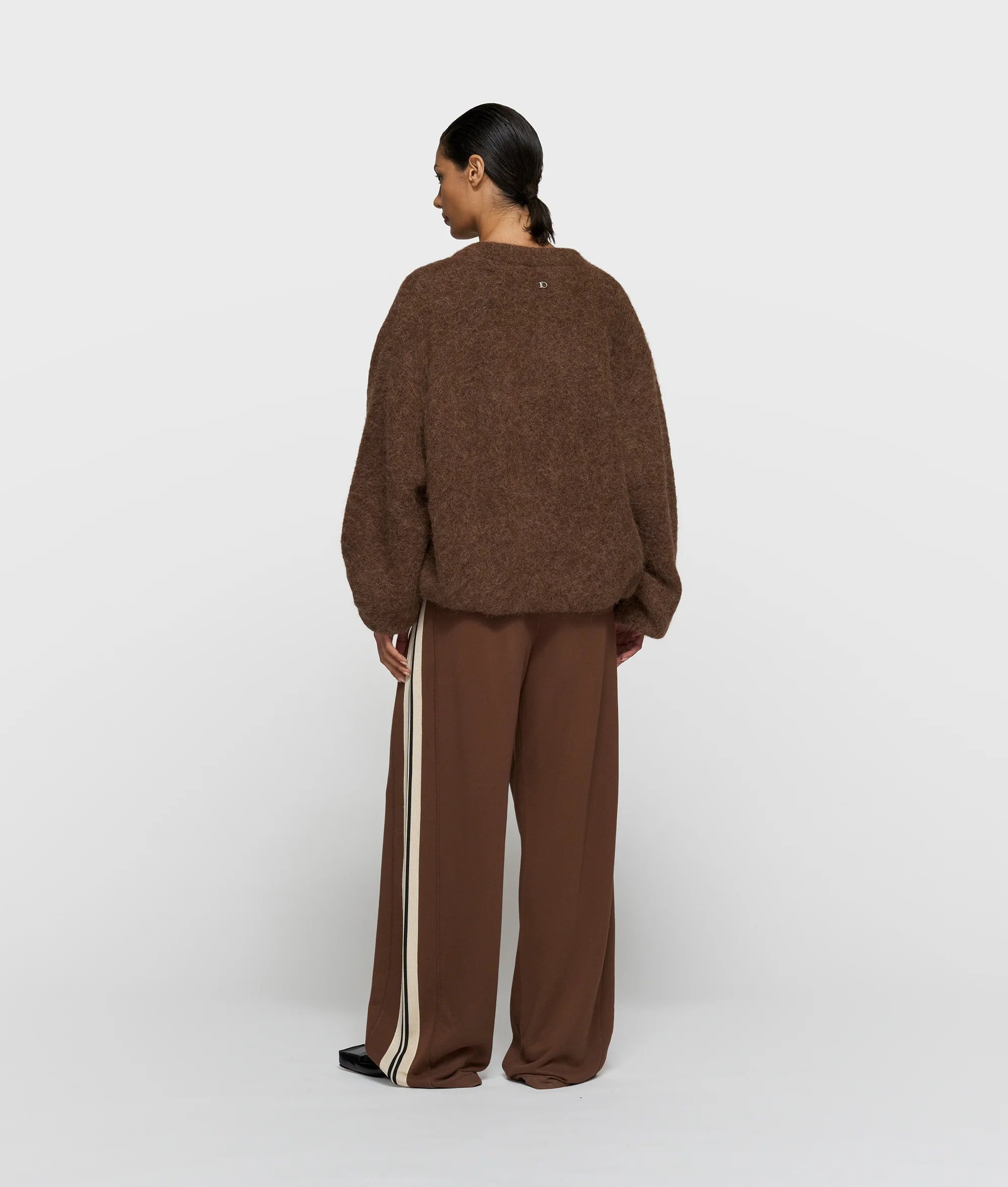 puffy hairy knit bomber | dark truffle - Image 4