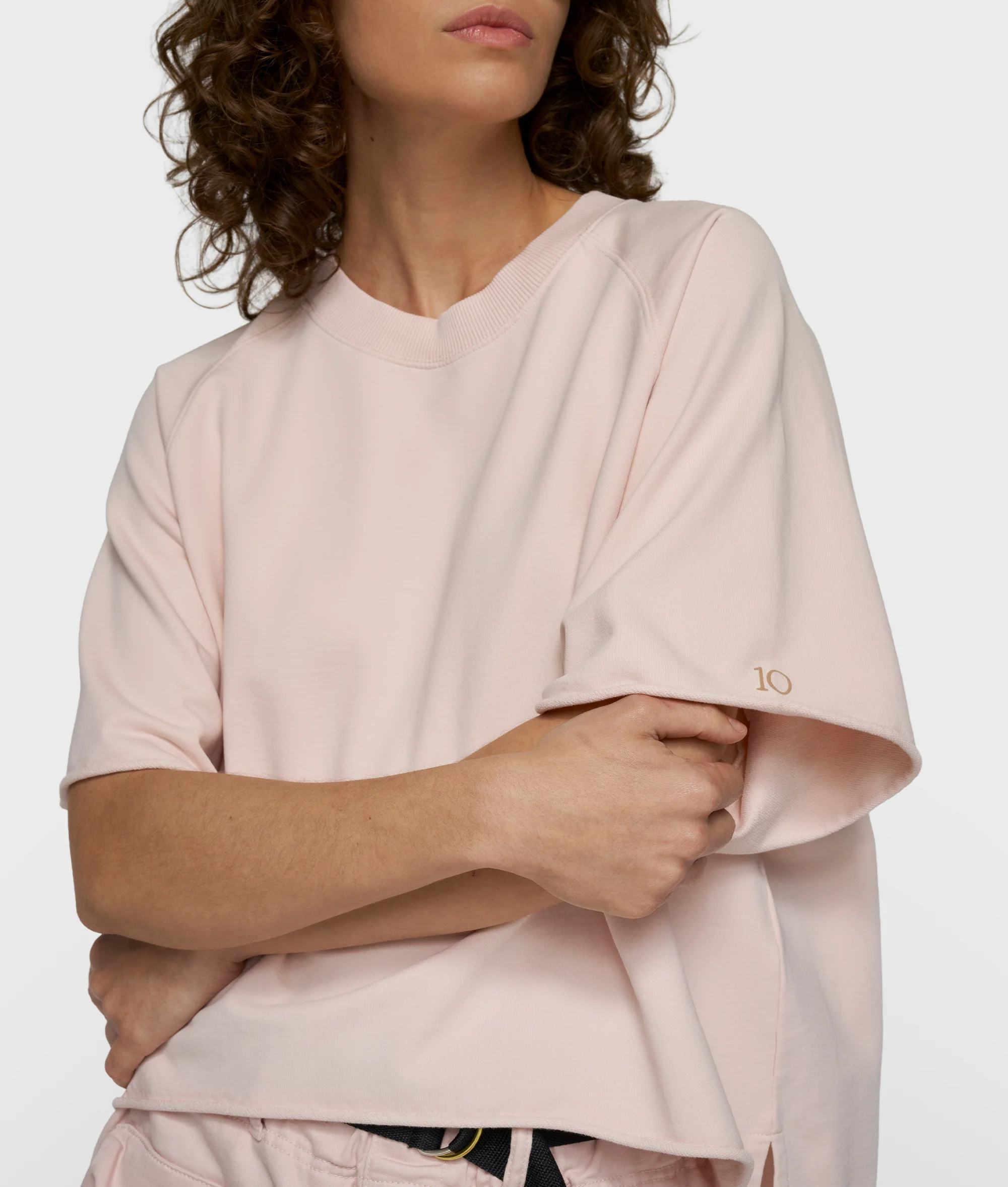 short sleeve LA sweater | powder - Image 2