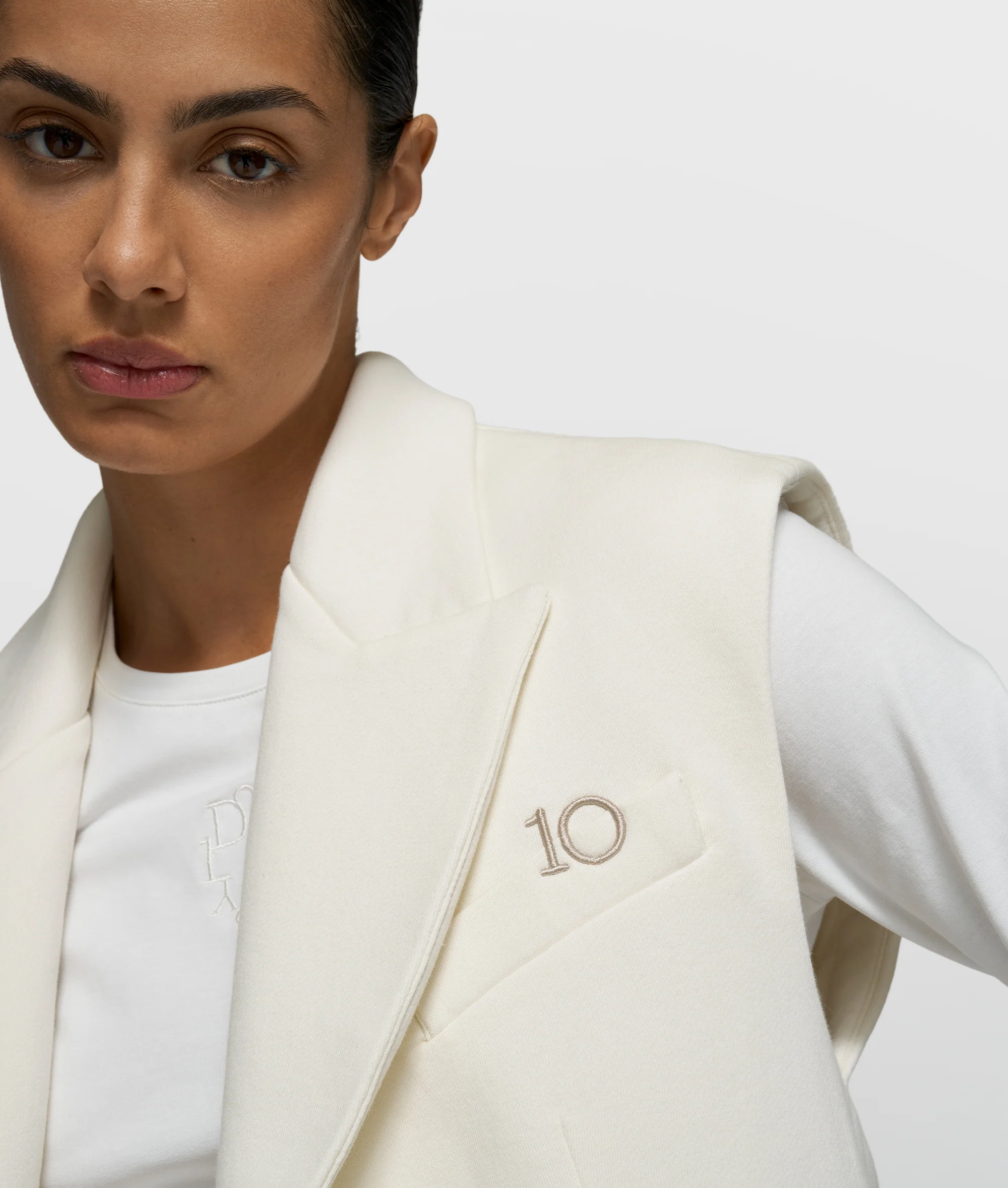 sleeveless blazer | pearl - Image 2