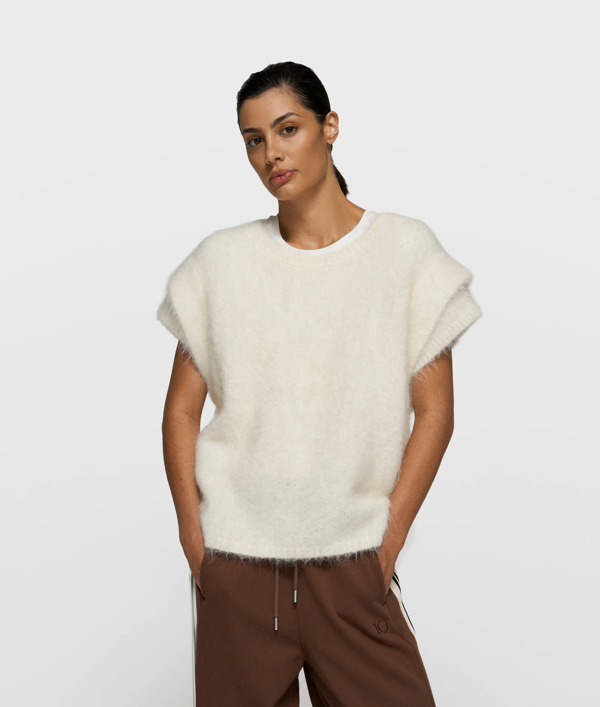 sleeveless knit sweater | ecru - Image 6