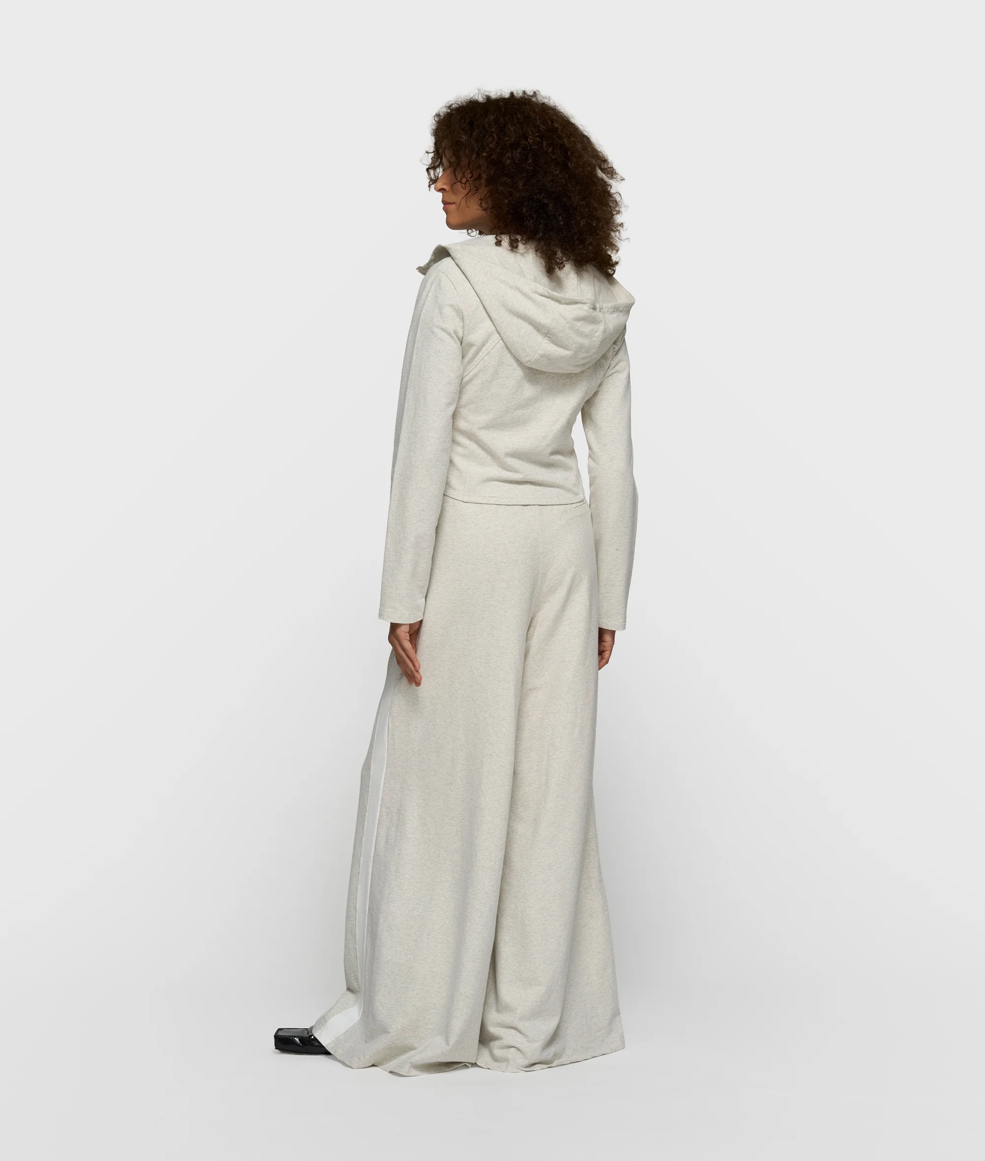 slim zip hoodie | soft white melee - Image 4
