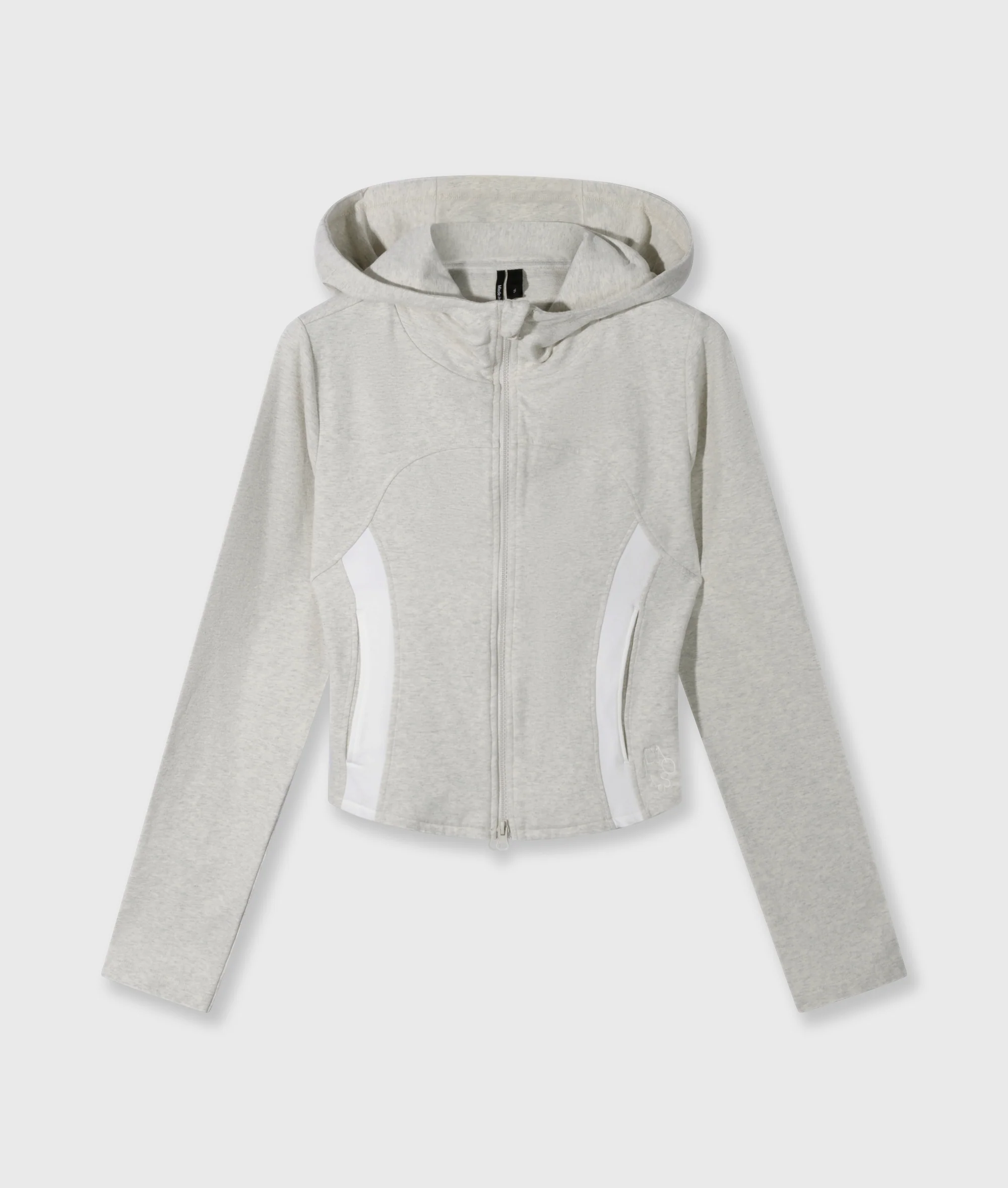 slim zip hoodie | soft white melee - Image 5