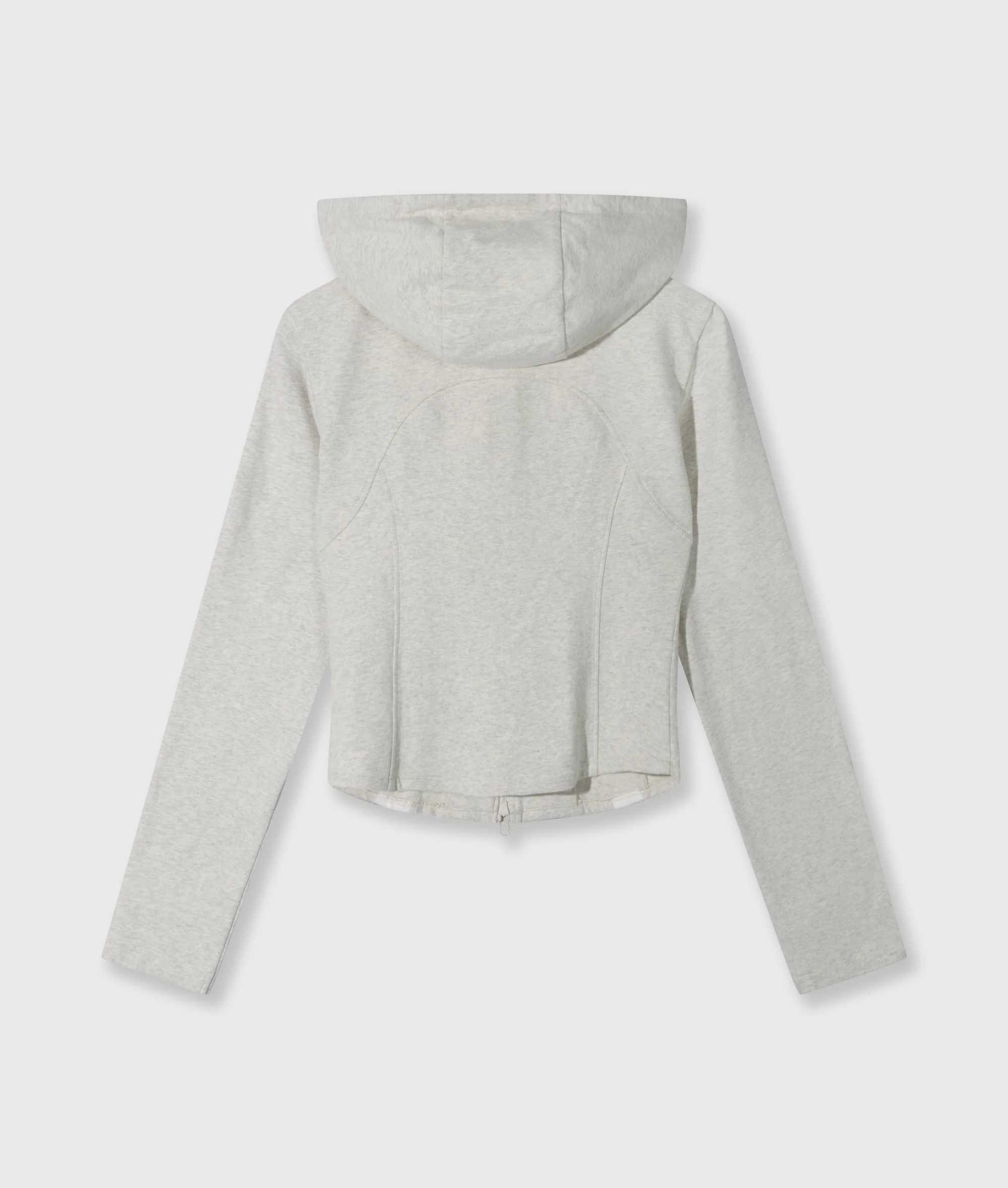 slim zip hoodie | soft white melee - Image 6