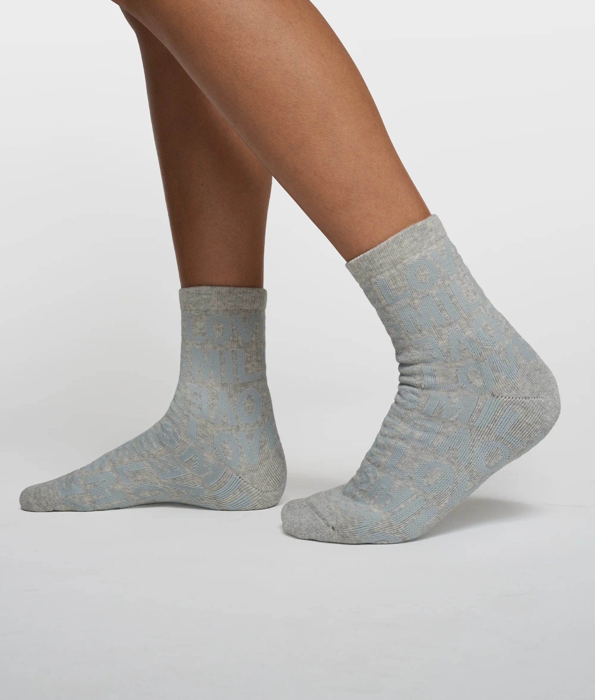 socks all-over smile love | light grey melee - Image 2