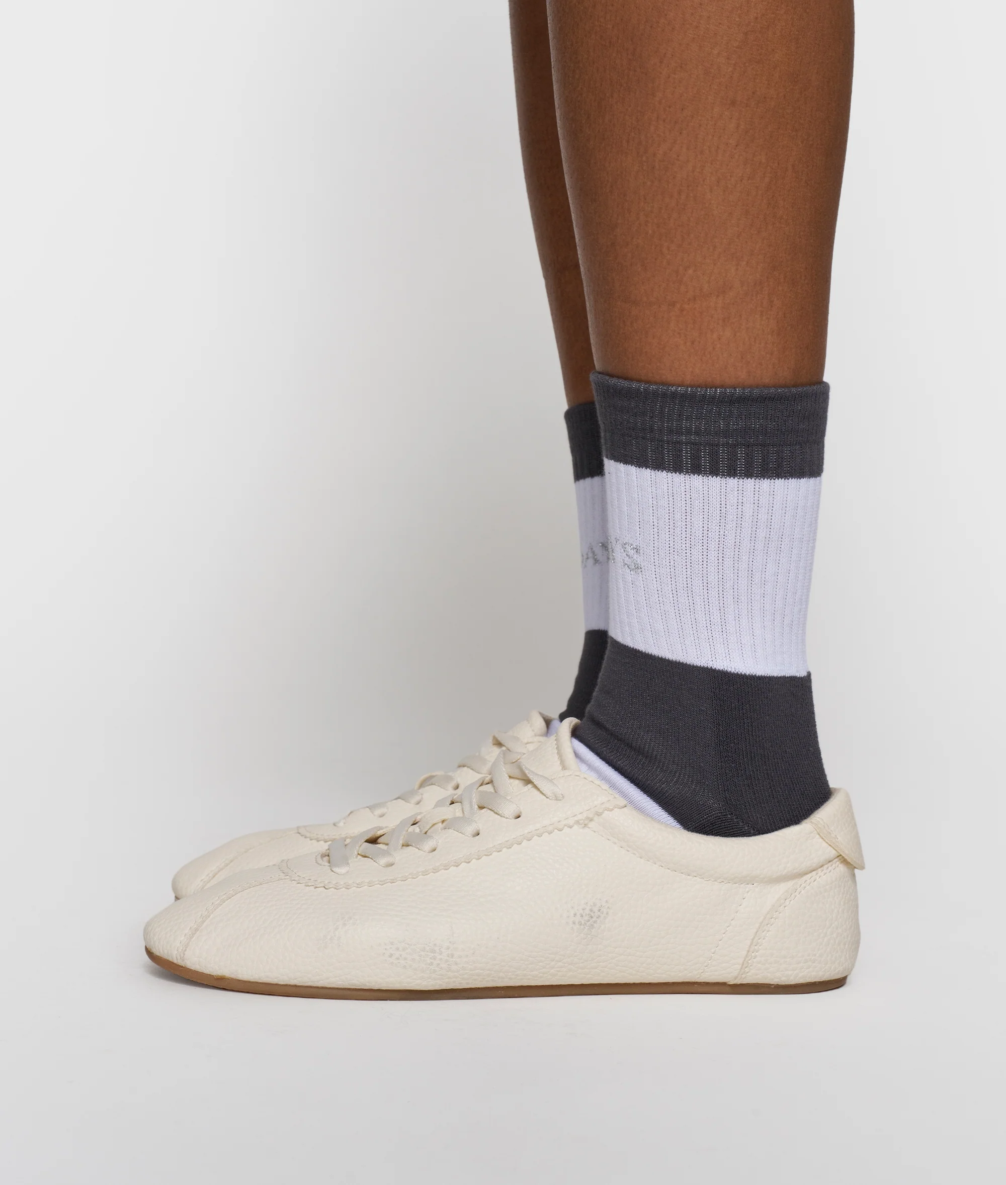 socks bold stripes | white/brownish grey - Image 4