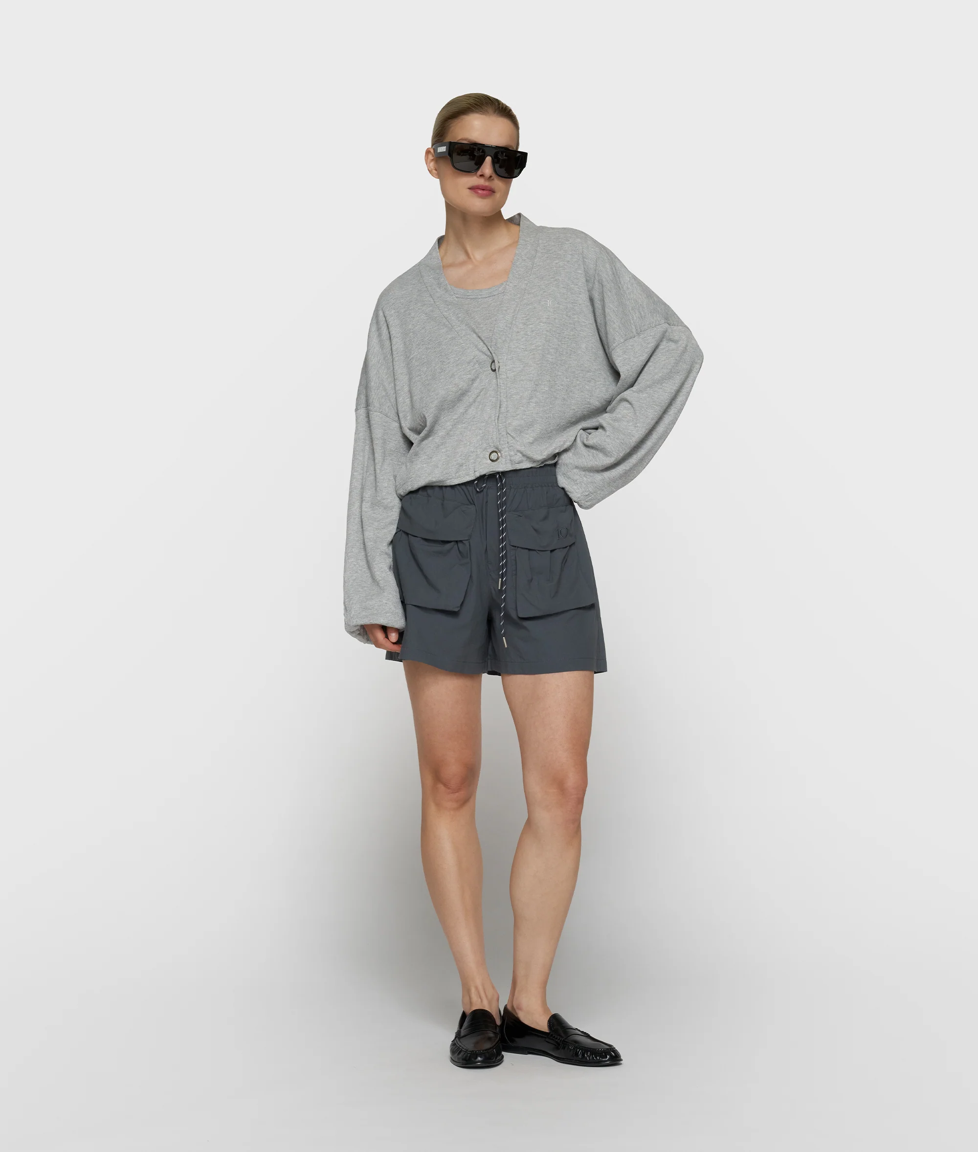 soft rib cardigan | light grey melee - Image 3