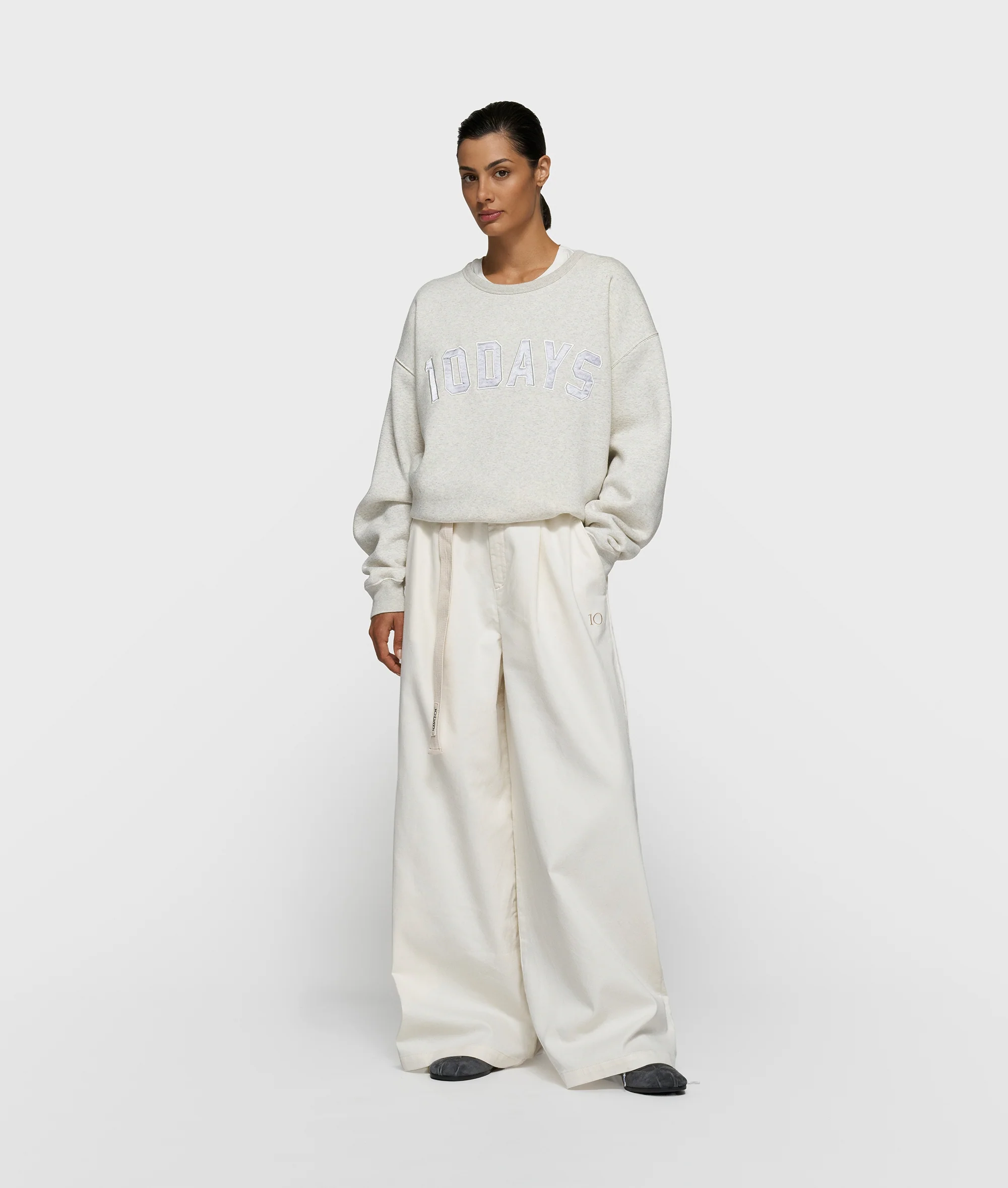 statement sweater | soft white melee - Image 3