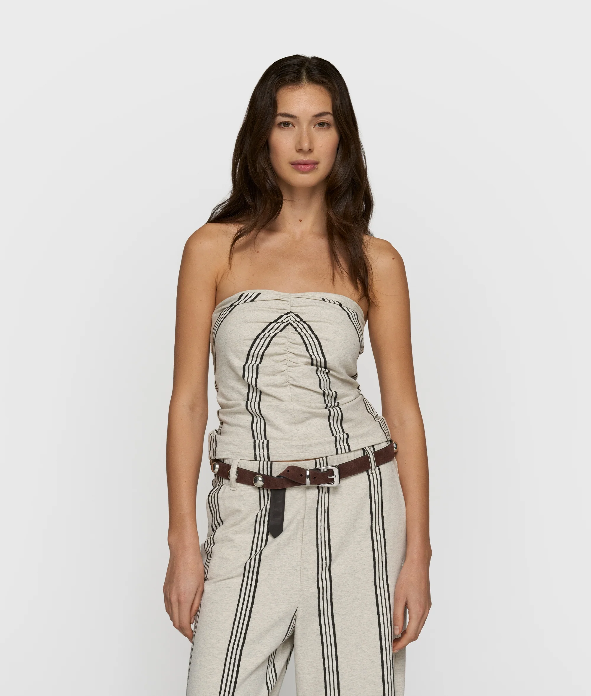 strapless top stripes | soft white melee