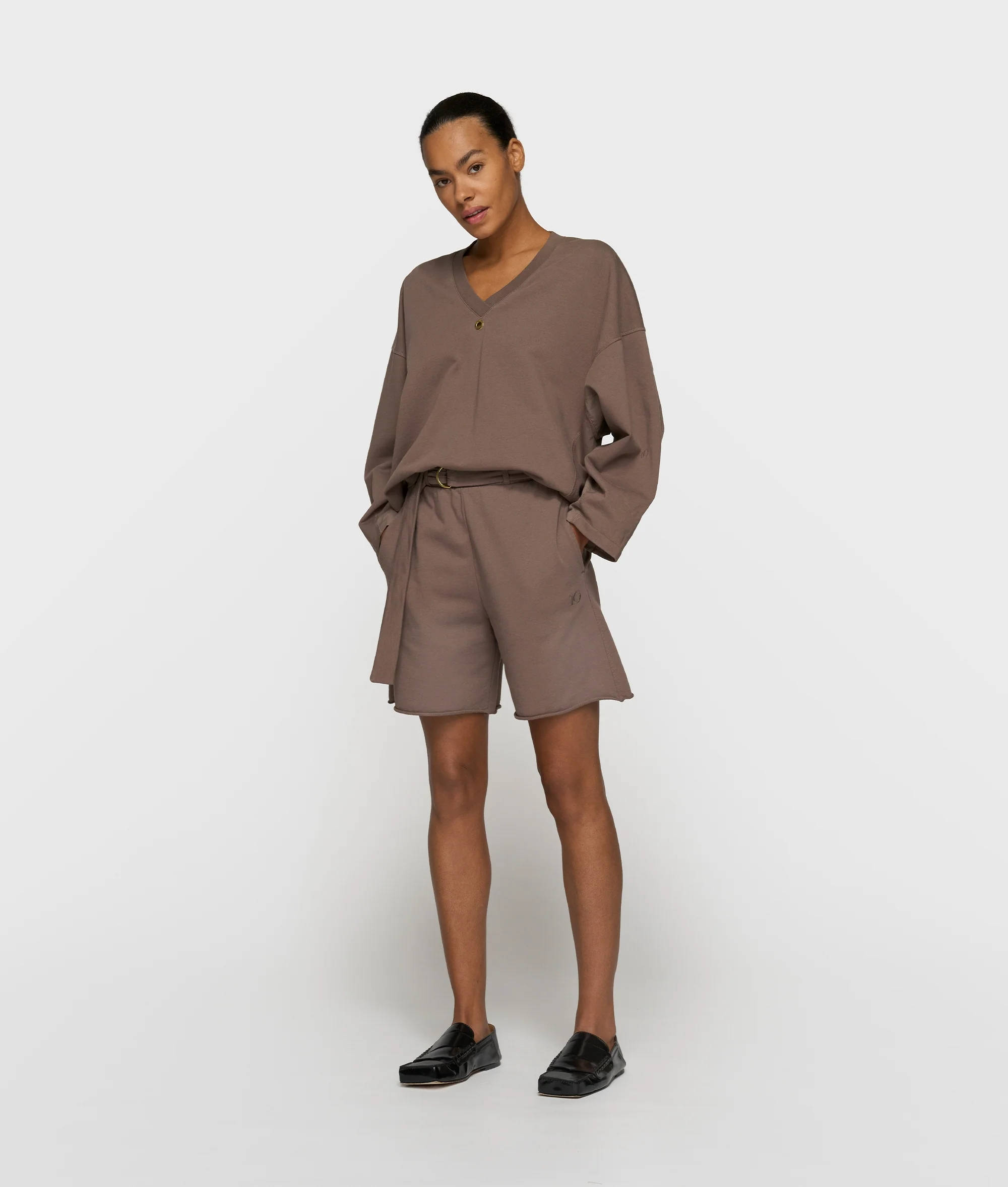 sweater v-neck fleece | moonrock - Image 3