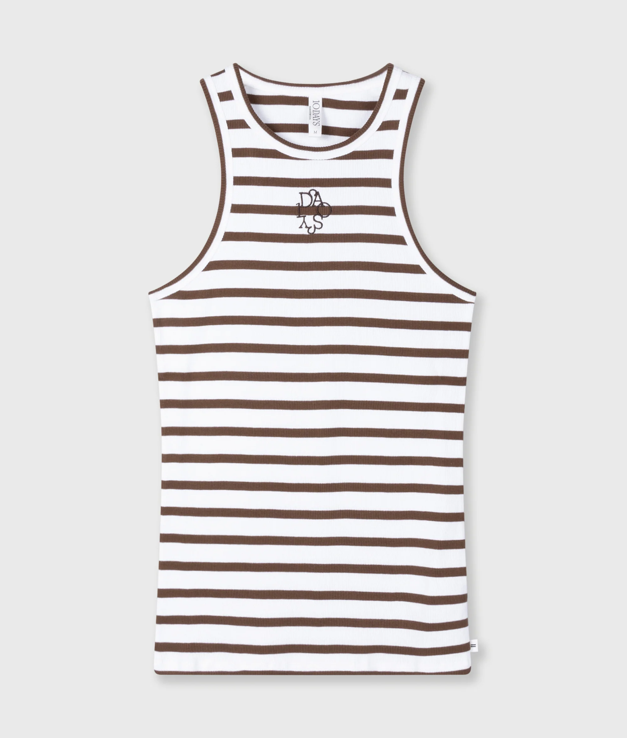 tank top rib stripes | white/dark truffle - Image 5